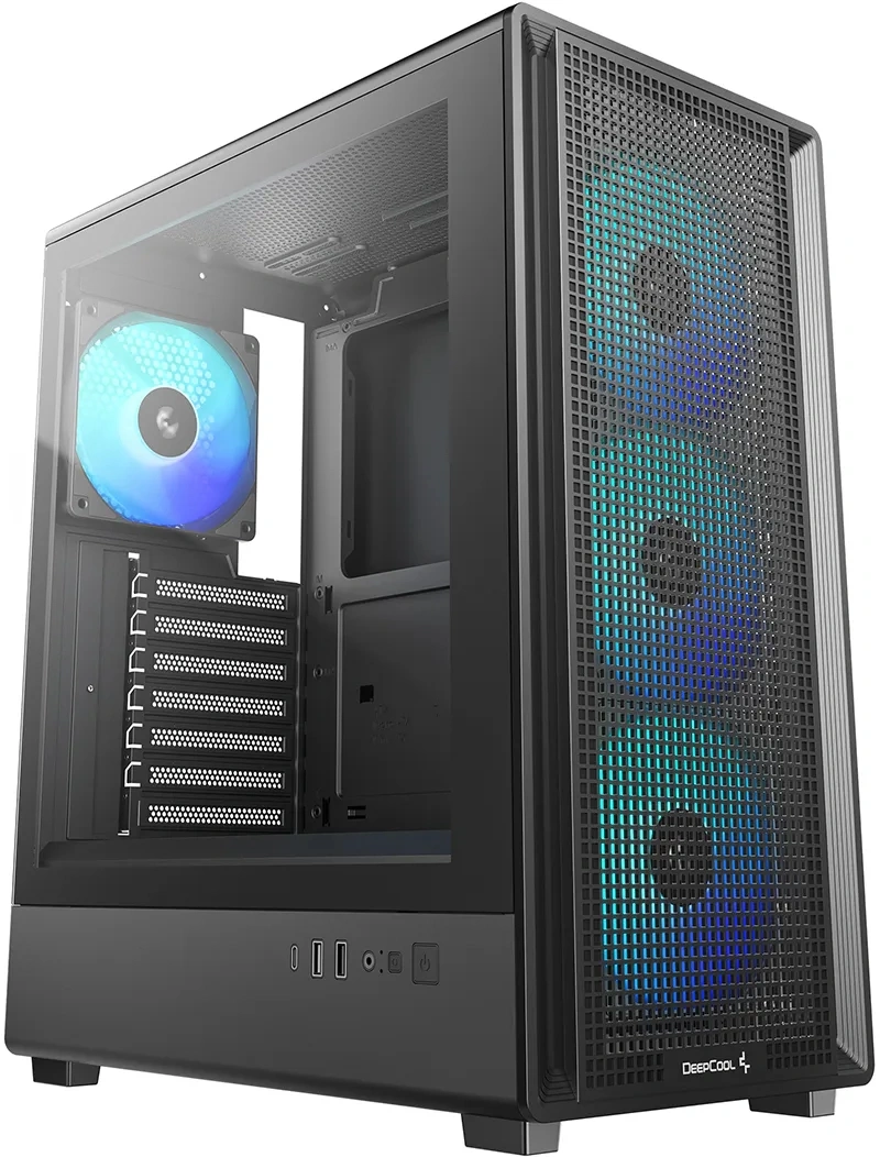 Корпус Deepcool CC550 4F черный без БП ATX 4x120mm 5x140mm 1xUSB2.0 1xUSB3.0 audio bott PSU — фото 1
