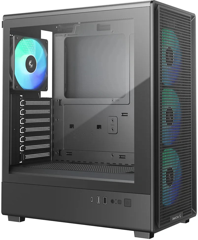 Корпус Deepcool CC550 4F черный без БП ATX 4x120mm 5x140mm 1xUSB2.0 1xUSB3.0 audio bott PSU — миниатюра 2
