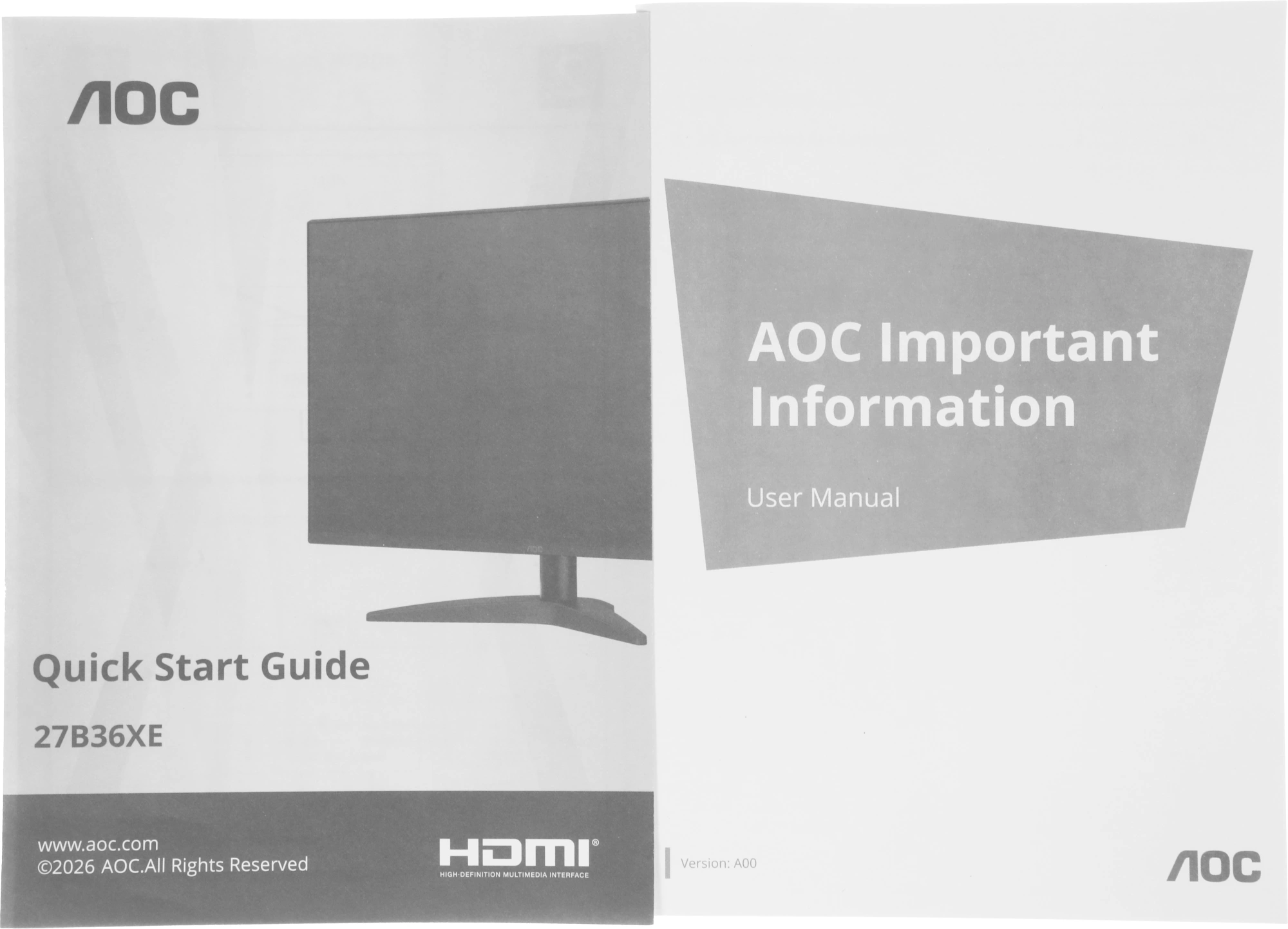 Монитор AOC 27" 27B36XE черный IPS LED 16:9 HDMI матовая 300cd 178гр/178гр 1920x1080 144Hz VGA FHD 3.06кг — миниатюра 19
