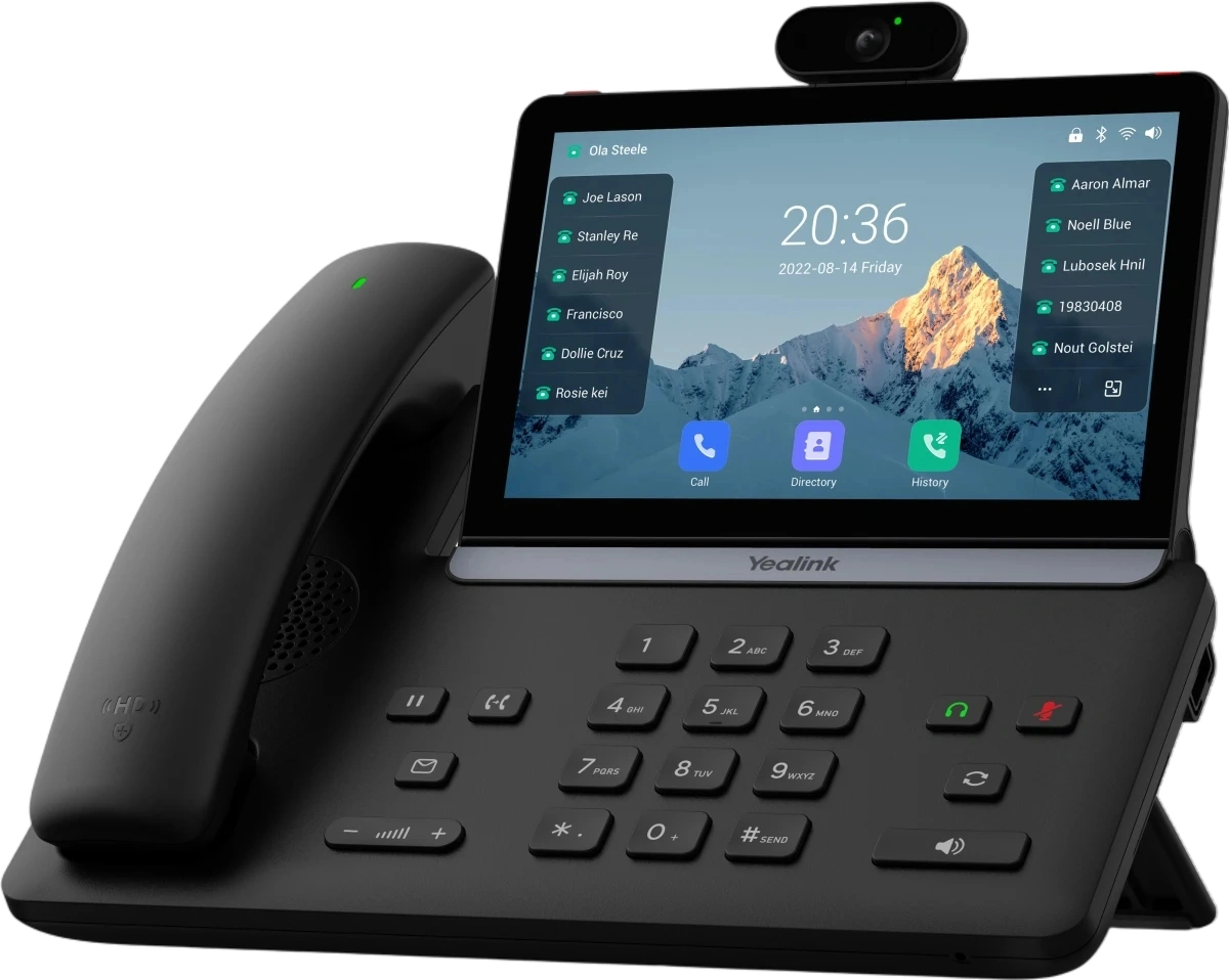 телефон YEALINK SIP-T88V Pro, видеотерминал, 7" экран, Android, WiFi, Bluetooth-трубка, USB, GigE, камера, без БП, шт