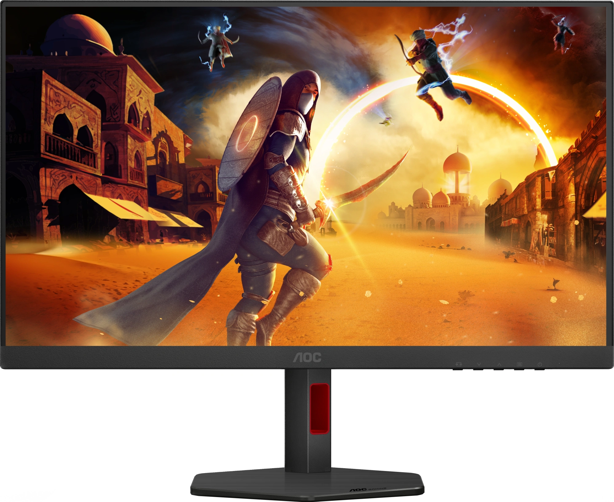 Монитор AOC 27" U27G4R черный/красный IPS LED 16:9 HDMI матовая HAS Piv 400cd 178гр/178гр 3840x2160 160Hz G-Sync DP 4K USB 6.35кг — фото 1