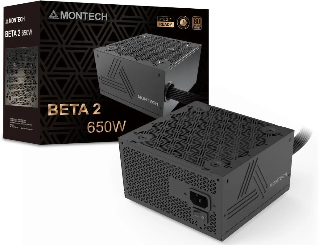 Блок питания Montech ATX 650W Beta 2 80+ bronze (20+4pin) APFC 120mm fan 4xSATA RTL — миниатюра 6