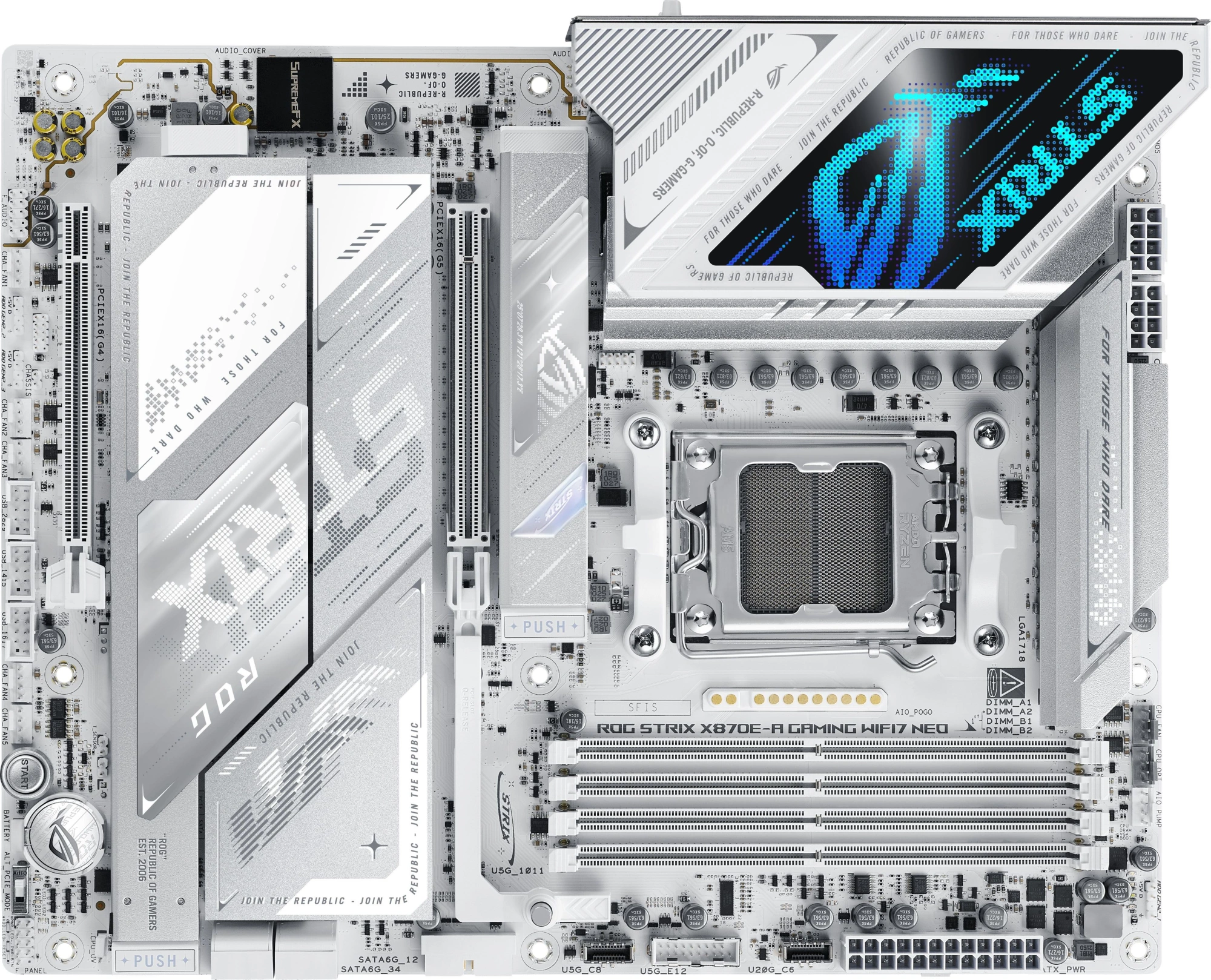 Материнская плата Asus ROG STRIX X870E-A GAMING WIFI7 NEO Socket AM5 AMD X870 4xDDR5 ATX AC`97 8ch(7.1) 5Gigabit RAID+HDMI — фото 1