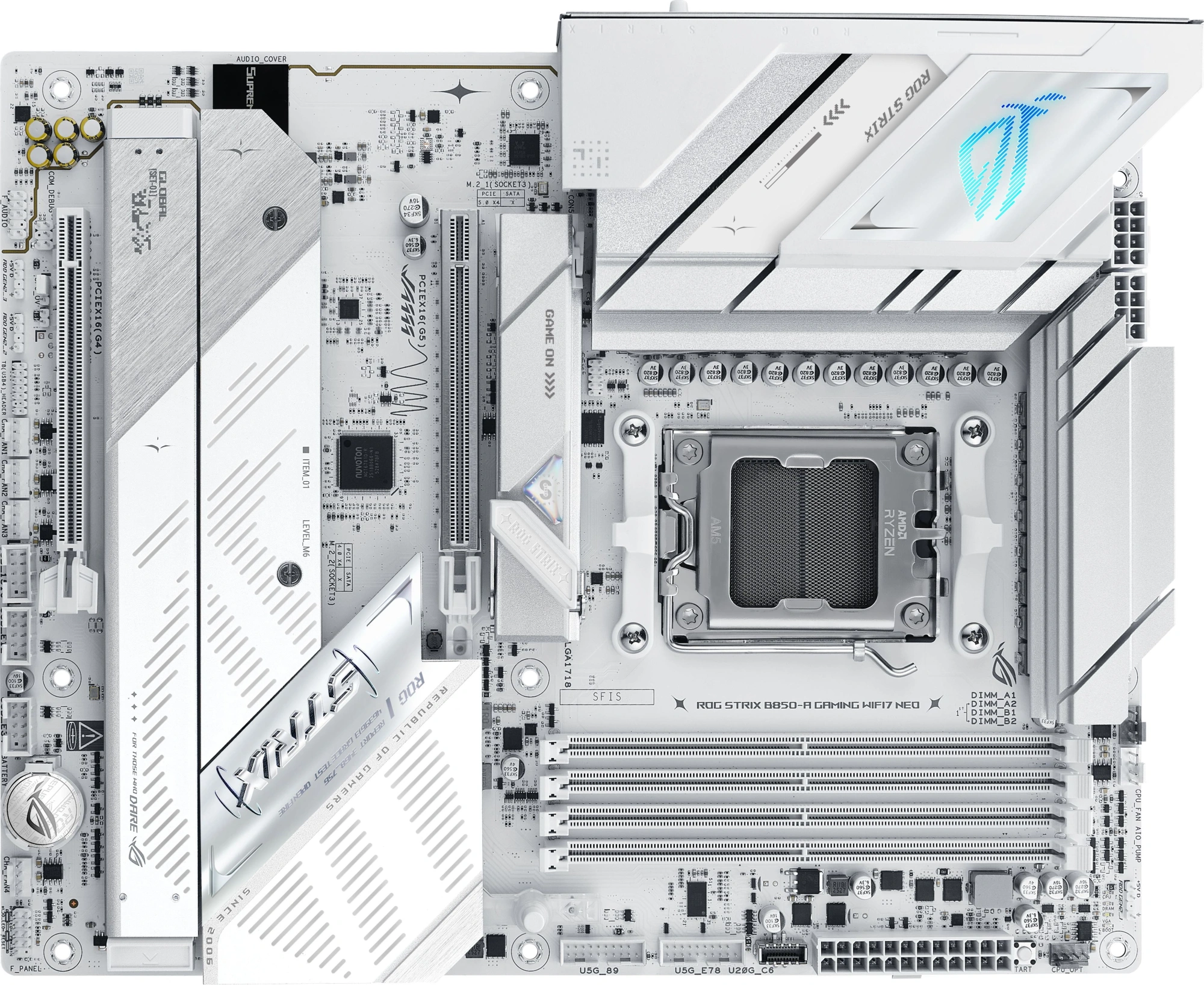 Материнская плата Asus ROG STRIX B850-A GAMING WIFI7 NEO Socket AM5 AMD B850 4xDDR5 ATX AC`97 8ch(7.1) 5Gigabit RAID+HDMI — фото 1