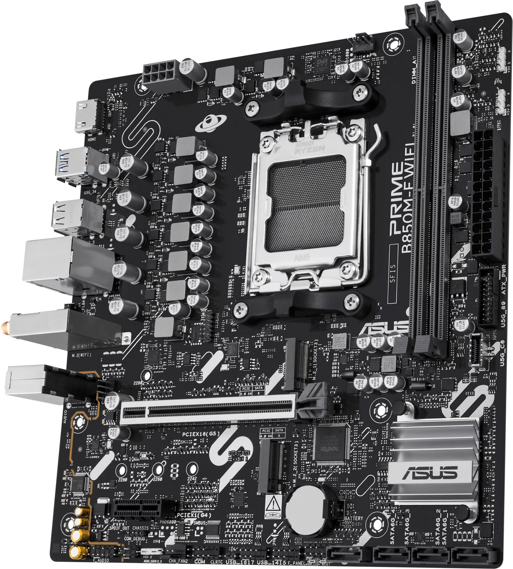 Материнская плата Asus PRIME B850M-F WIFI Socket AM5 AMD B850 2xDDR5 mATX AC`97 8ch(7.1) GbLAN RAID+VGA+HDMI — миниатюра 6