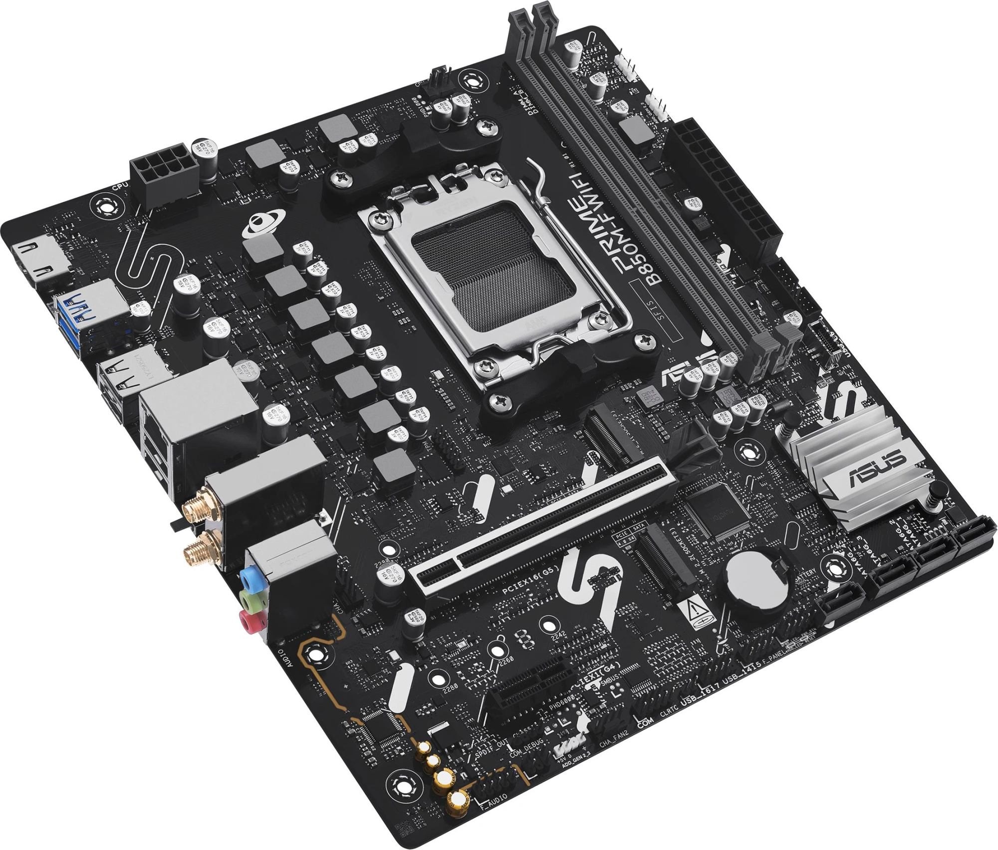 Материнская плата Asus PRIME B850M-F WIFI Socket AM5 AMD B850 2xDDR5 mATX AC`97 8ch(7.1) GbLAN RAID+VGA+HDMI — миниатюра 7