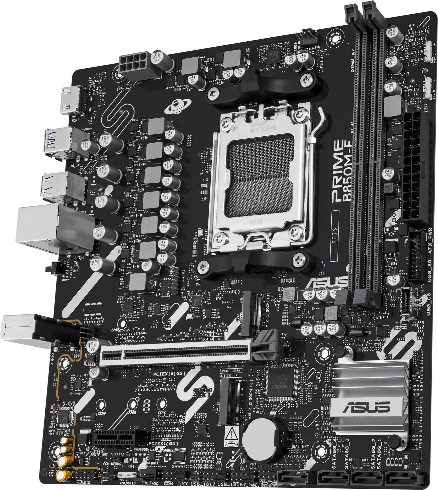 Материнская плата Asus PRIME B850M-F Socket AM5 AMD B850 2xDDR5 mATX AC`97 8ch(7.1) GbLAN RAID+VGA+HDMI — миниатюра 5