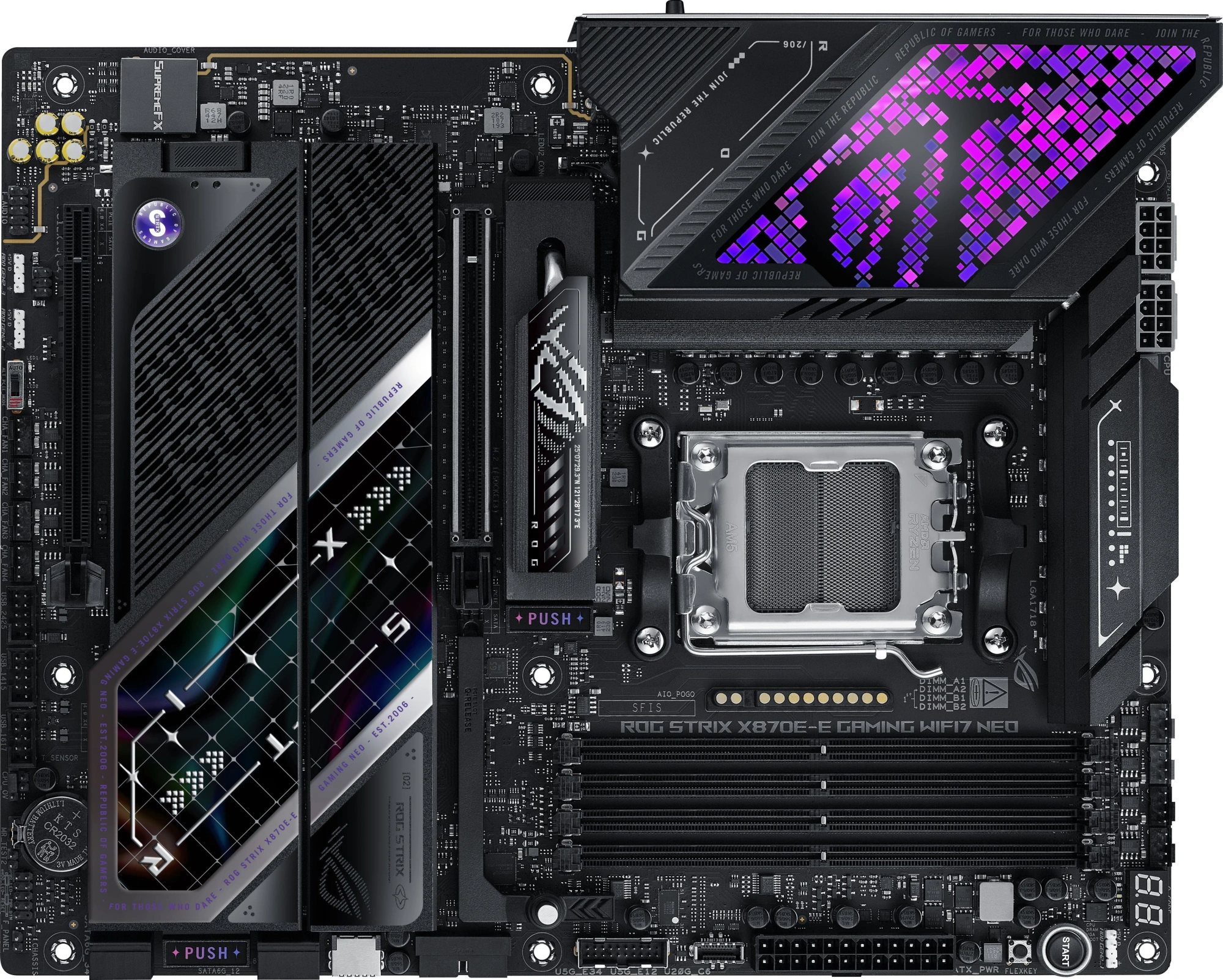 Материнская плата Asus ROG STRIX X870E-E GAMING WIFI7 NEO Socket AM5 AMD X870E 4xDDR5 ATX AC`97 8ch(7.1) 5Gigabit RAID+HDMI — фото 1