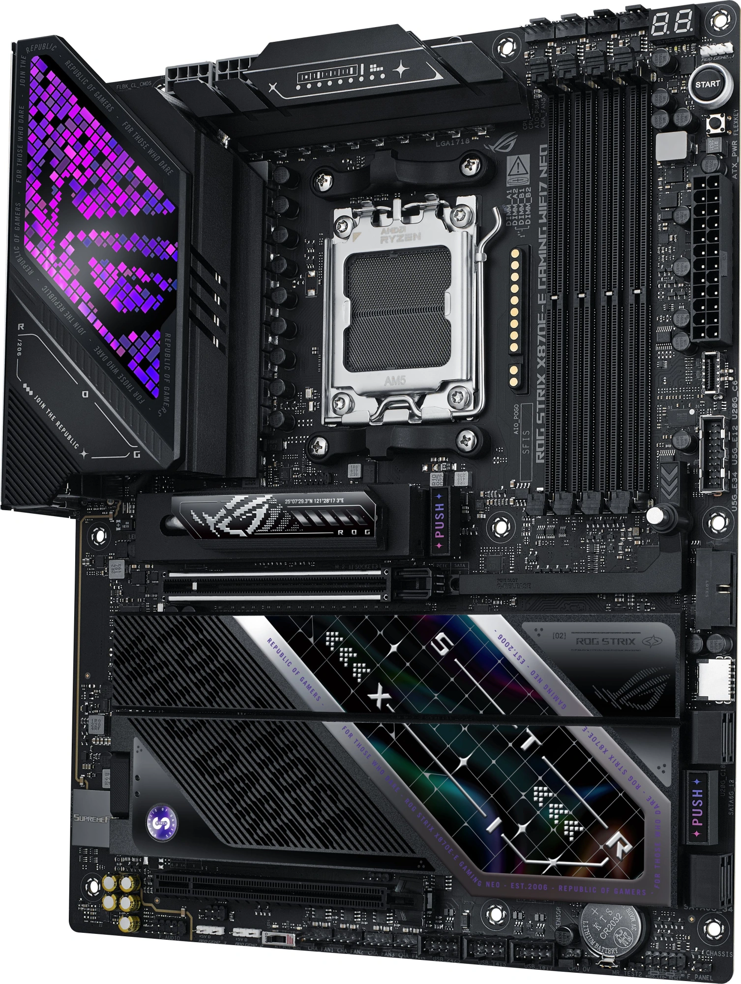Материнская плата Asus ROG STRIX X870E-E GAMING WIFI7 NEO Socket AM5 AMD X870E 4xDDR5 ATX AC`97 8ch(7.1) 5Gigabit RAID+HDMI — миниатюра 4
