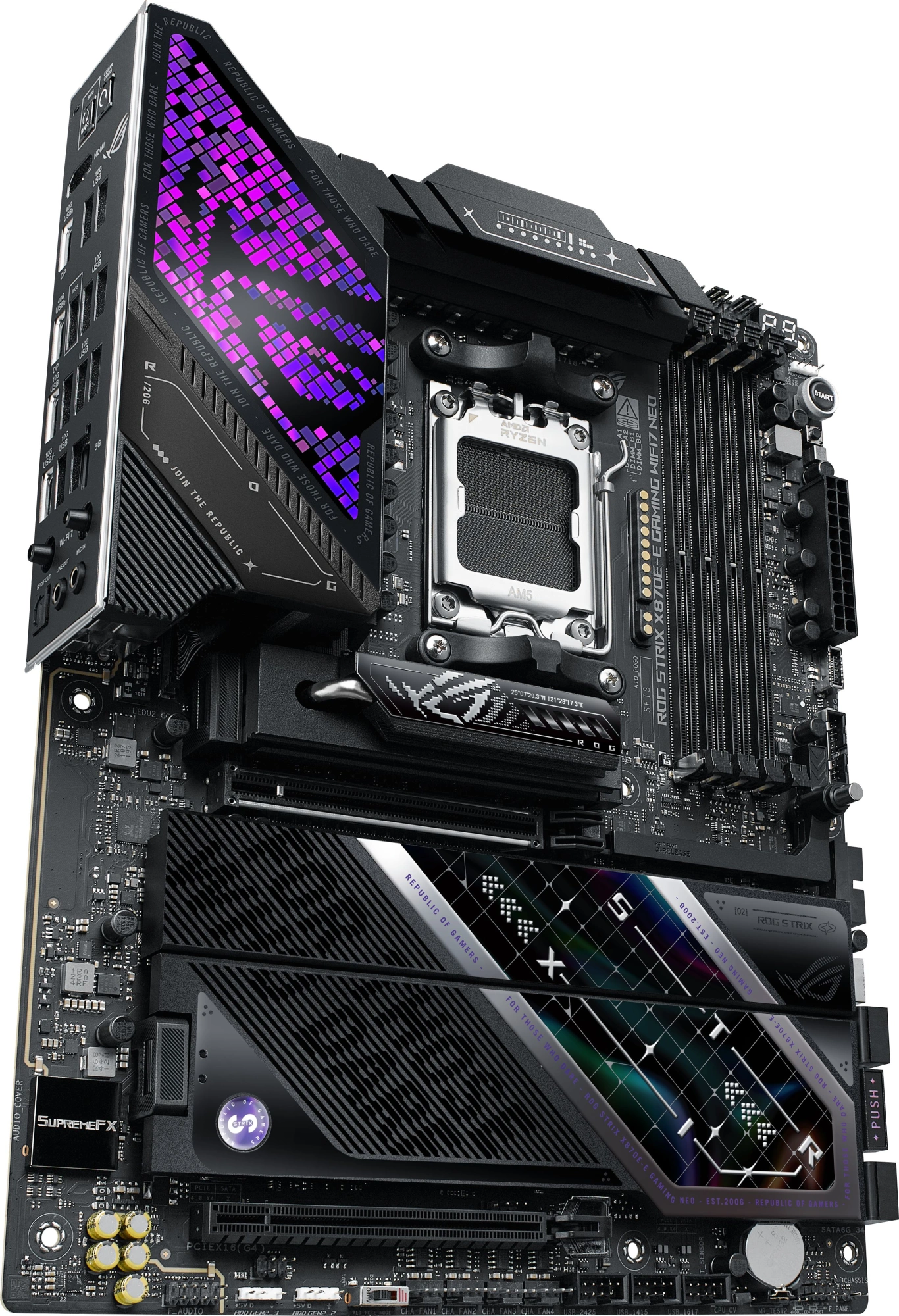 Материнская плата Asus ROG STRIX X870E-E GAMING WIFI7 NEO Socket AM5 AMD X870E 4xDDR5 ATX AC`97 8ch(7.1) 5Gigabit RAID+HDMI — миниатюра 6