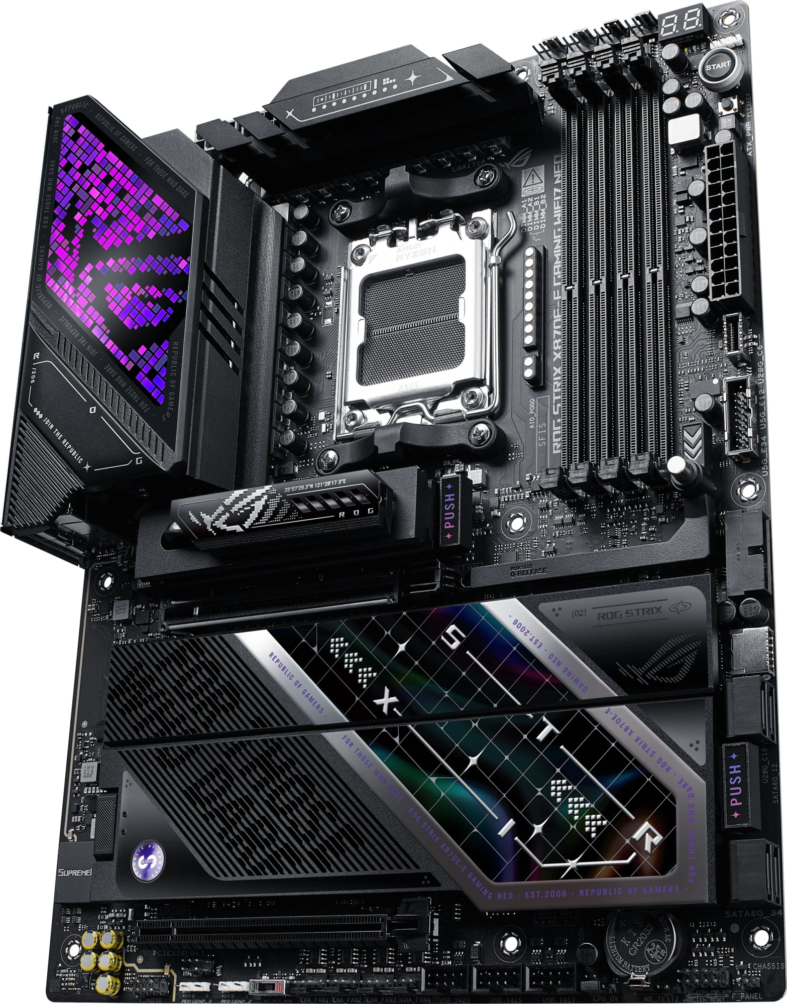Материнская плата Asus ROG STRIX X870E-E GAMING WIFI7 NEO Socket AM5 AMD X870E 4xDDR5 ATX AC`97 8ch(7.1) 5Gigabit RAID+HDMI — миниатюра 7