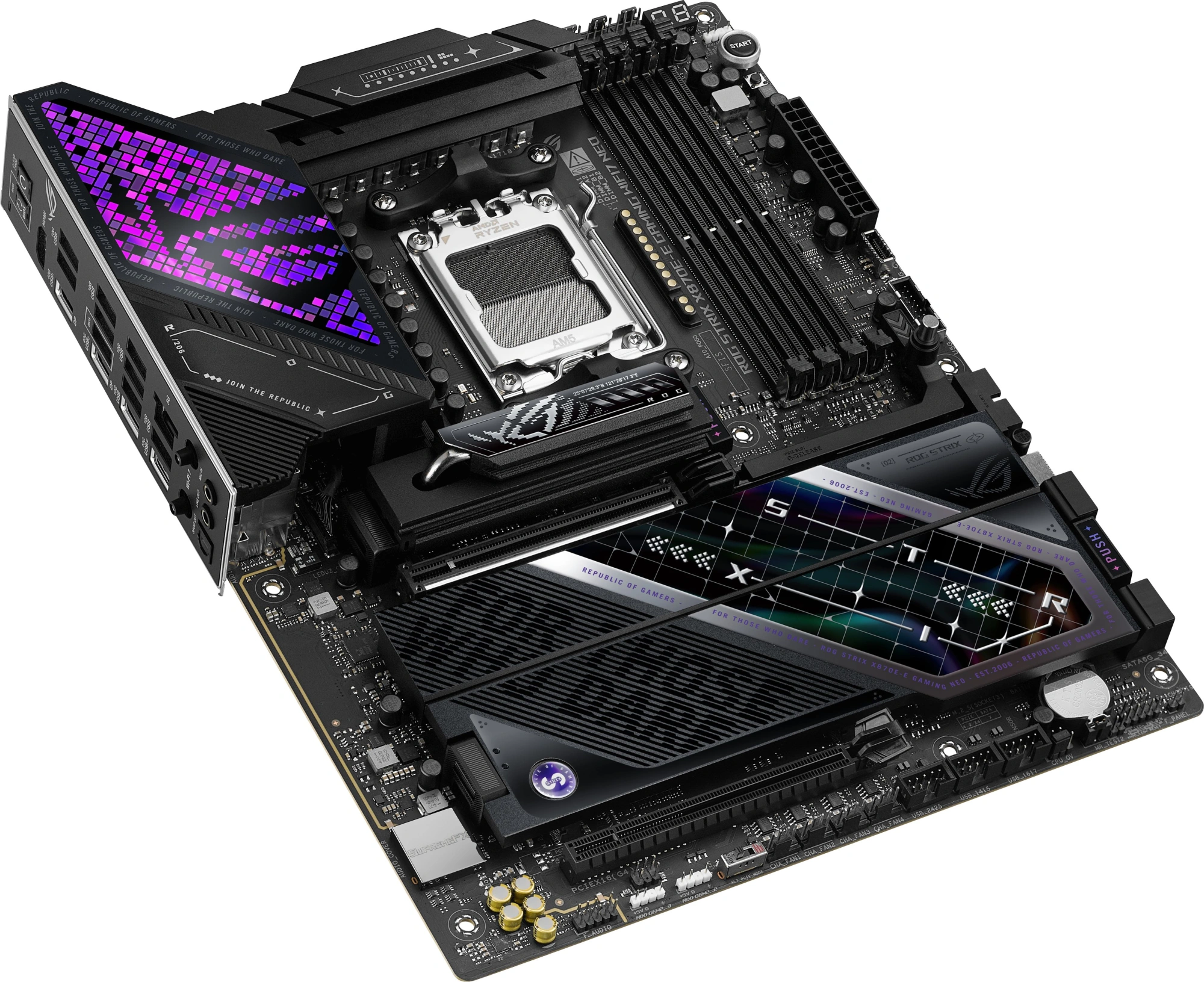 Материнская плата Asus ROG STRIX X870E-E GAMING WIFI7 NEO Socket AM5 AMD X870E 4xDDR5 ATX AC`97 8ch(7.1) 5Gigabit RAID+HDMI — миниатюра 8