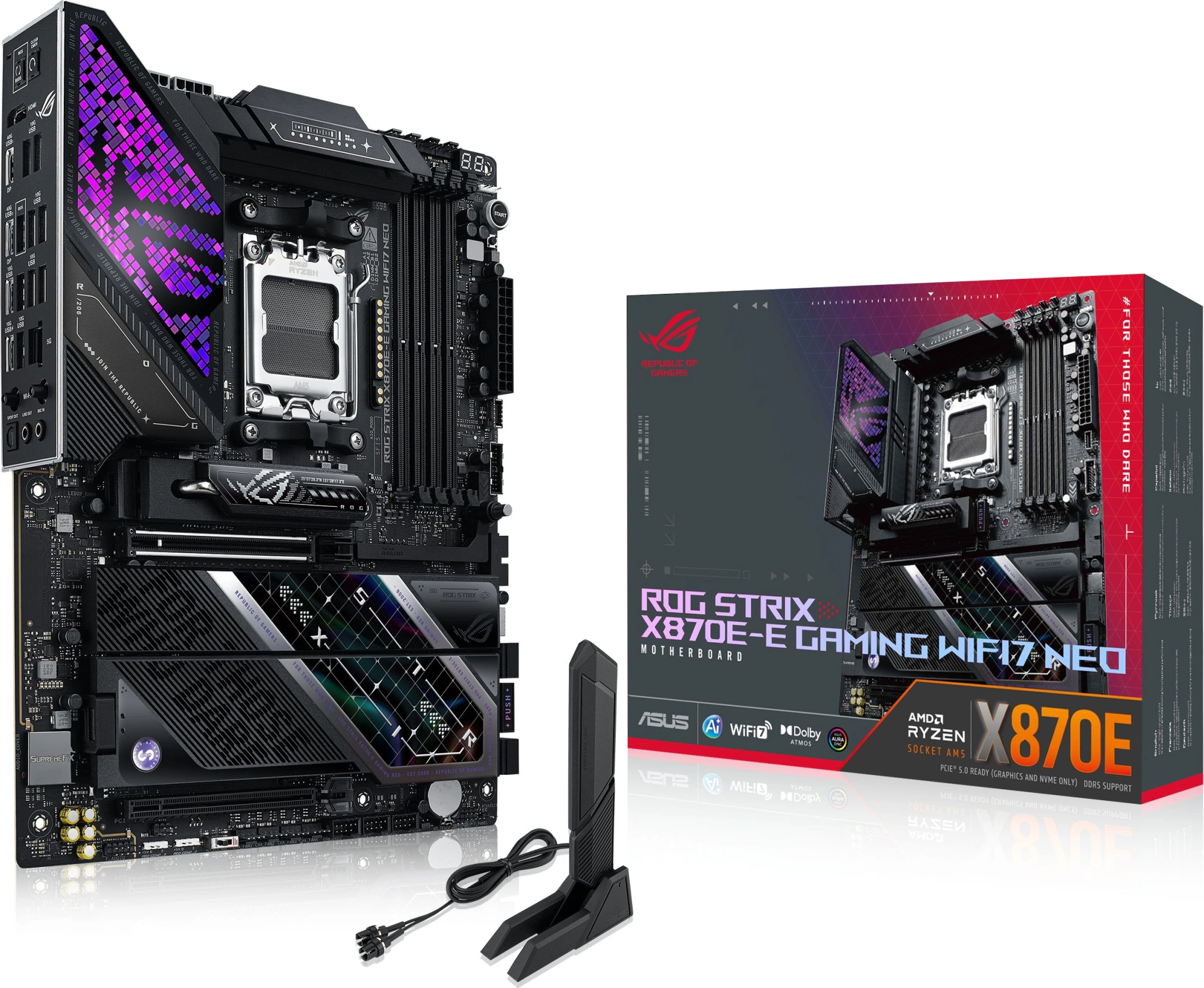 Материнская плата Asus ROG STRIX X870E-E GAMING WIFI7 NEO Socket AM5 AMD X870E 4xDDR5 ATX AC`97 8ch(7.1) 5Gigabit RAID+HDMI — миниатюра 14