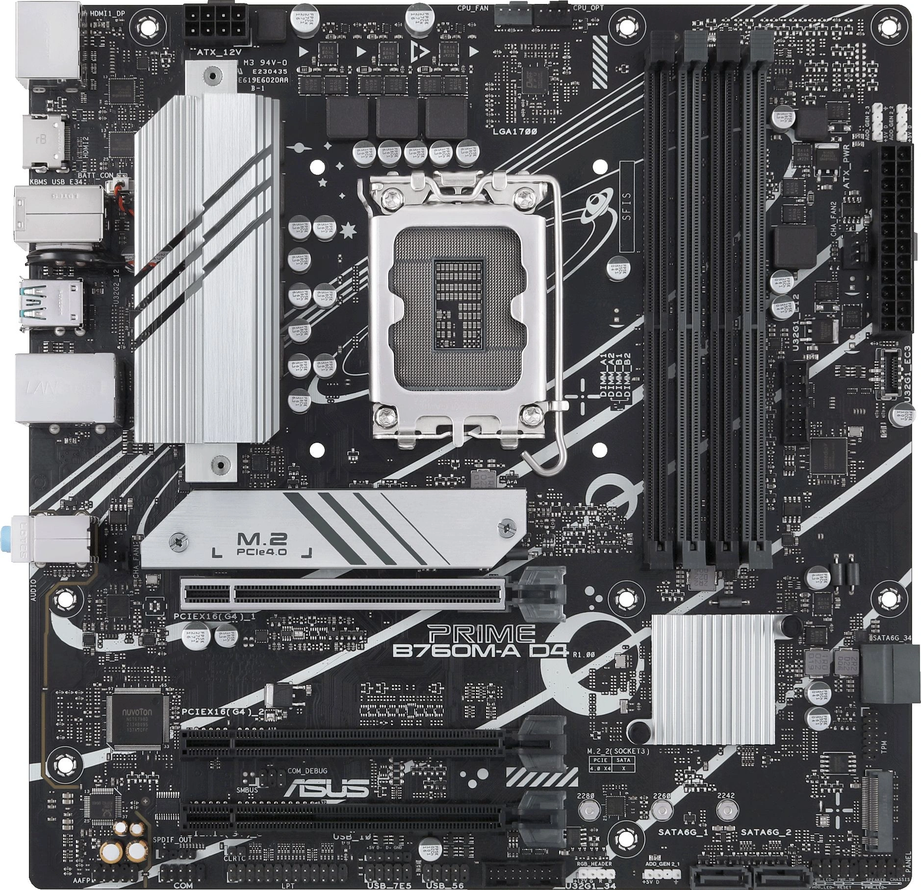 Материнская плата Asus PRIME B760M-A D4-CSM Soc-1700 Intel B760 4xDDR4 mATX AC`97 8ch(7.1) 2.5Gg RAID+HDMI+DP — миниатюра 2