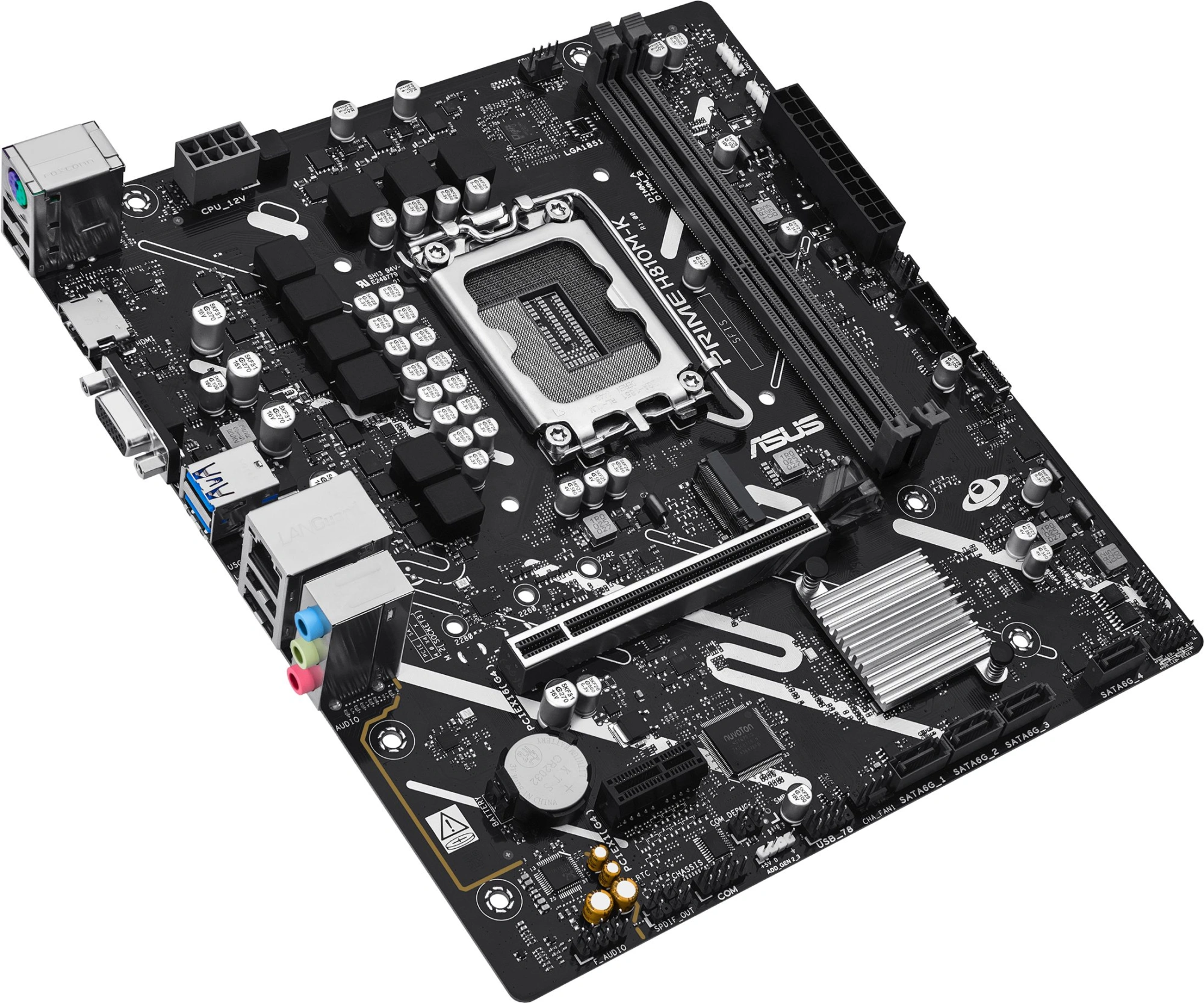 Материнская плата Asus PRIME H810M-K Soc-1851 Intel H810 2xDDR5 mATX AC`97 8ch(7.1) GbLAN RAID+VGA+HDMI — миниатюра 7