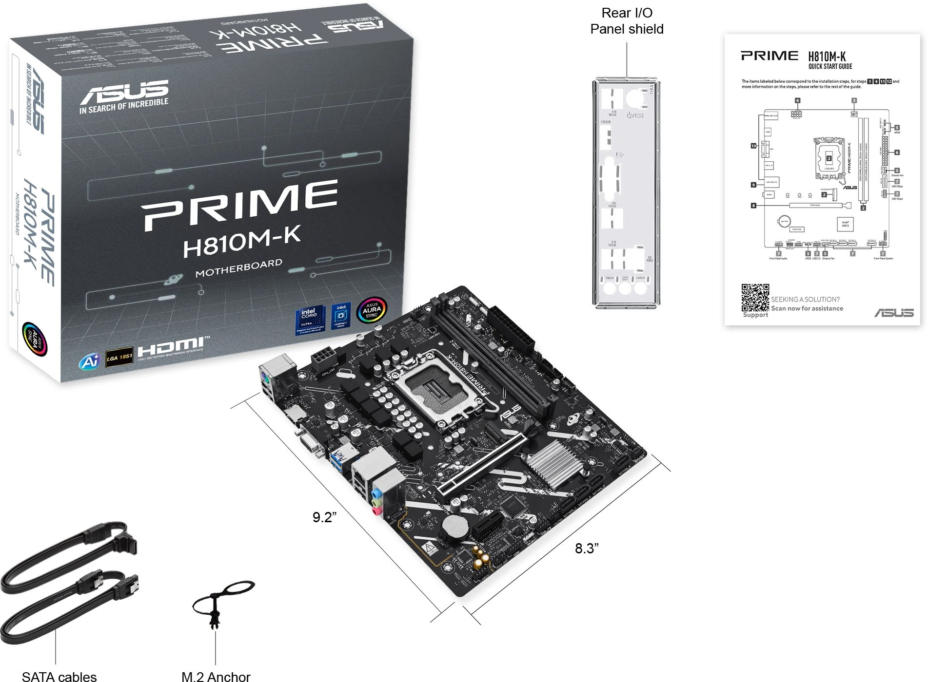 Материнская плата Asus PRIME H810M-K Soc-1851 Intel H810 2xDDR5 mATX AC`97 8ch(7.1) GbLAN RAID+VGA+HDMI — миниатюра 6