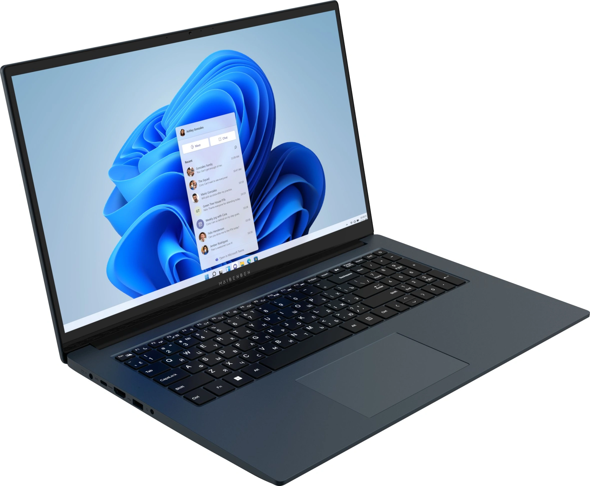 Ноутбук Maibenben M17A-R777UM Ryzen 7 7730U 16Gb SSD1Tb AMD Radeon Graphics 17.3" IPS FHD (1920x1080) Windows 11 Home blue WiFi BT Cam 3896mAh (M17A-R777UM0G14HU4EB0) — миниатюра 3