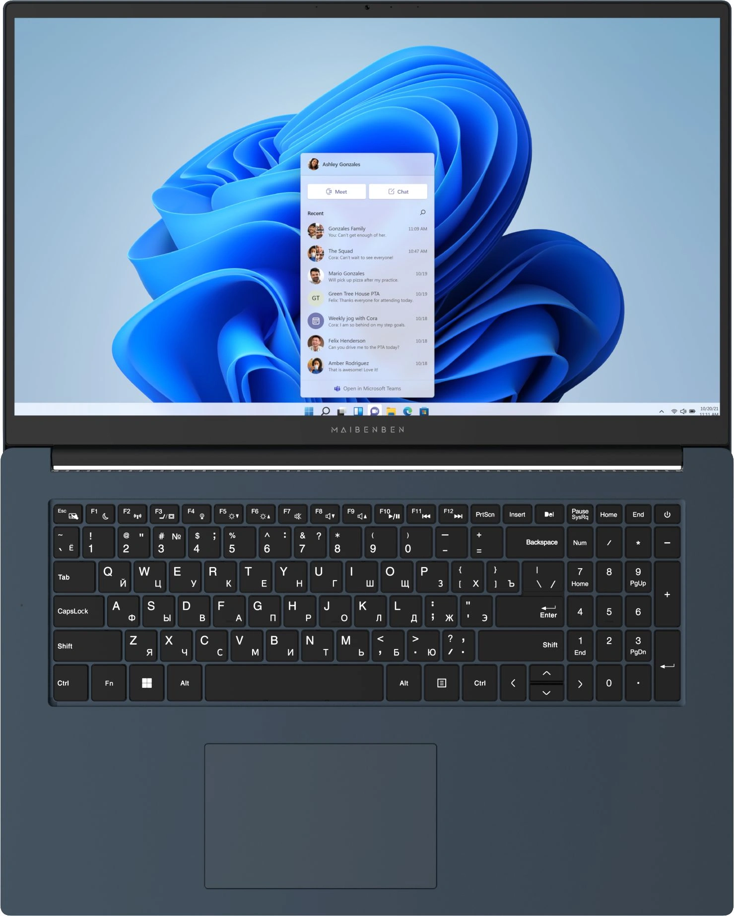 Ноутбук Maibenben M17A-R777UM Ryzen 7 7730U 16Gb SSD1Tb AMD Radeon Graphics 17.3" IPS FHD (1920x1080) Windows 11 Home blue WiFi BT Cam 3896mAh (M17A-R777UM0G14HU4EB0) — миниатюра 4