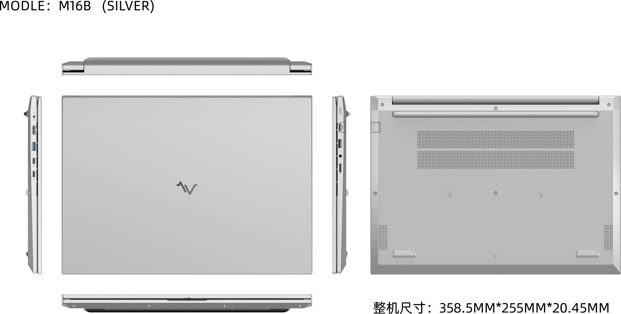 Ноутбук Maibenben M16B-R777UM Ryzen 7 7730U 16Gb SSD1Tb AMD Radeon Graphics 16" IPS FHD+ (1920x1200) Windows 11 Home silver WiFi BT Cam 4825mAh (M16B-R777UM0G14HS3E10) — миниатюра 11