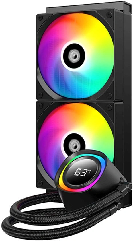 Система водяного охлаждения ID-Cooling FX240 TD ARGB Soc-AM5/AM4/1200/1700/1851 черный 4-pin 27.2dB Al LCD 300W Ret — миниатюра 2