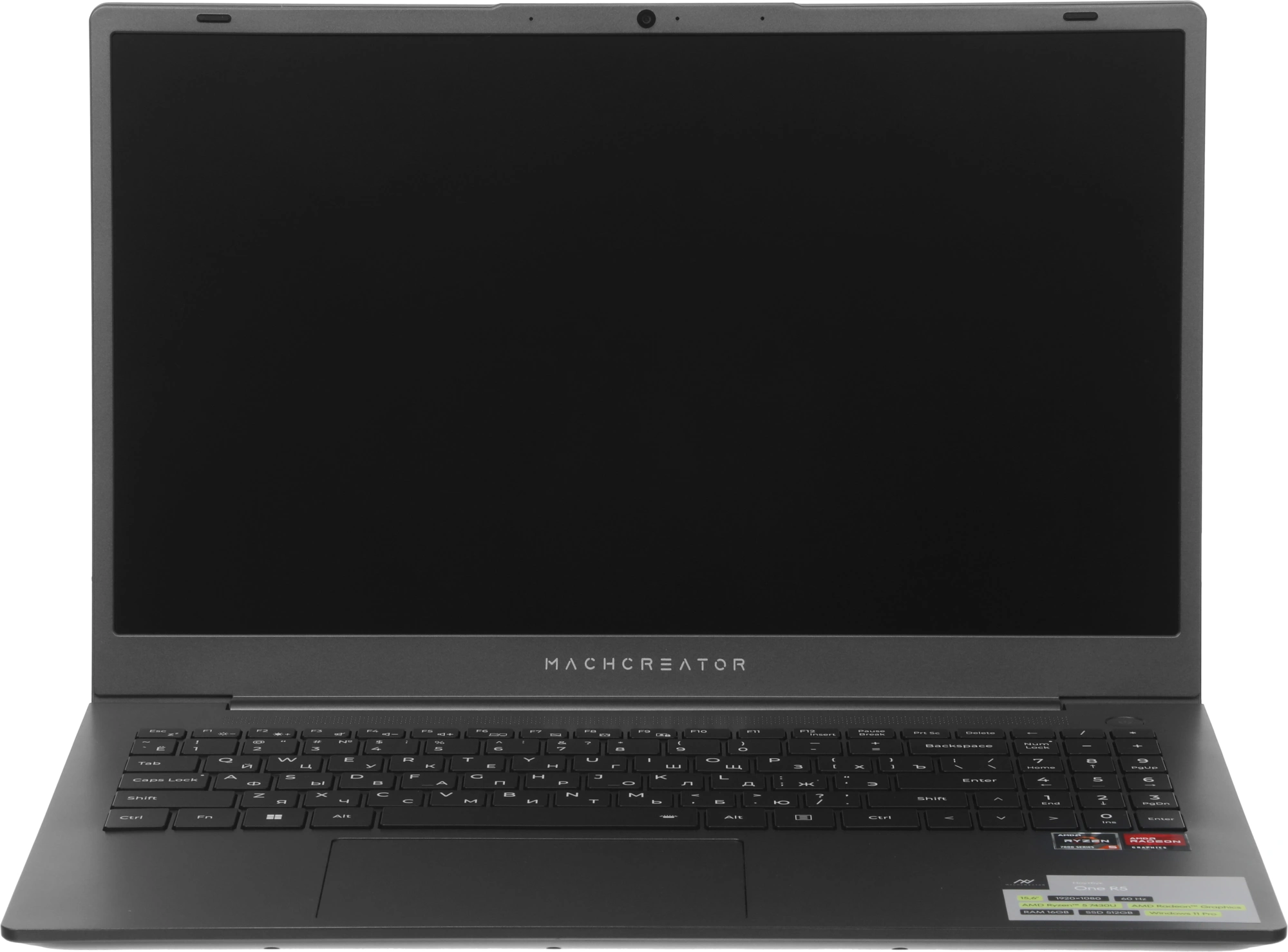 Ноутбук Machcreator One R5 Ryzen 5 7430U 16Gb SSD512Gb AMD Radeon Graphics 15.6" IPS FHD (1920x1080) Windows 11 Pro grey WiFi BT Cam 4825mAh (JJ00GB00GRU) — миниатюра 15