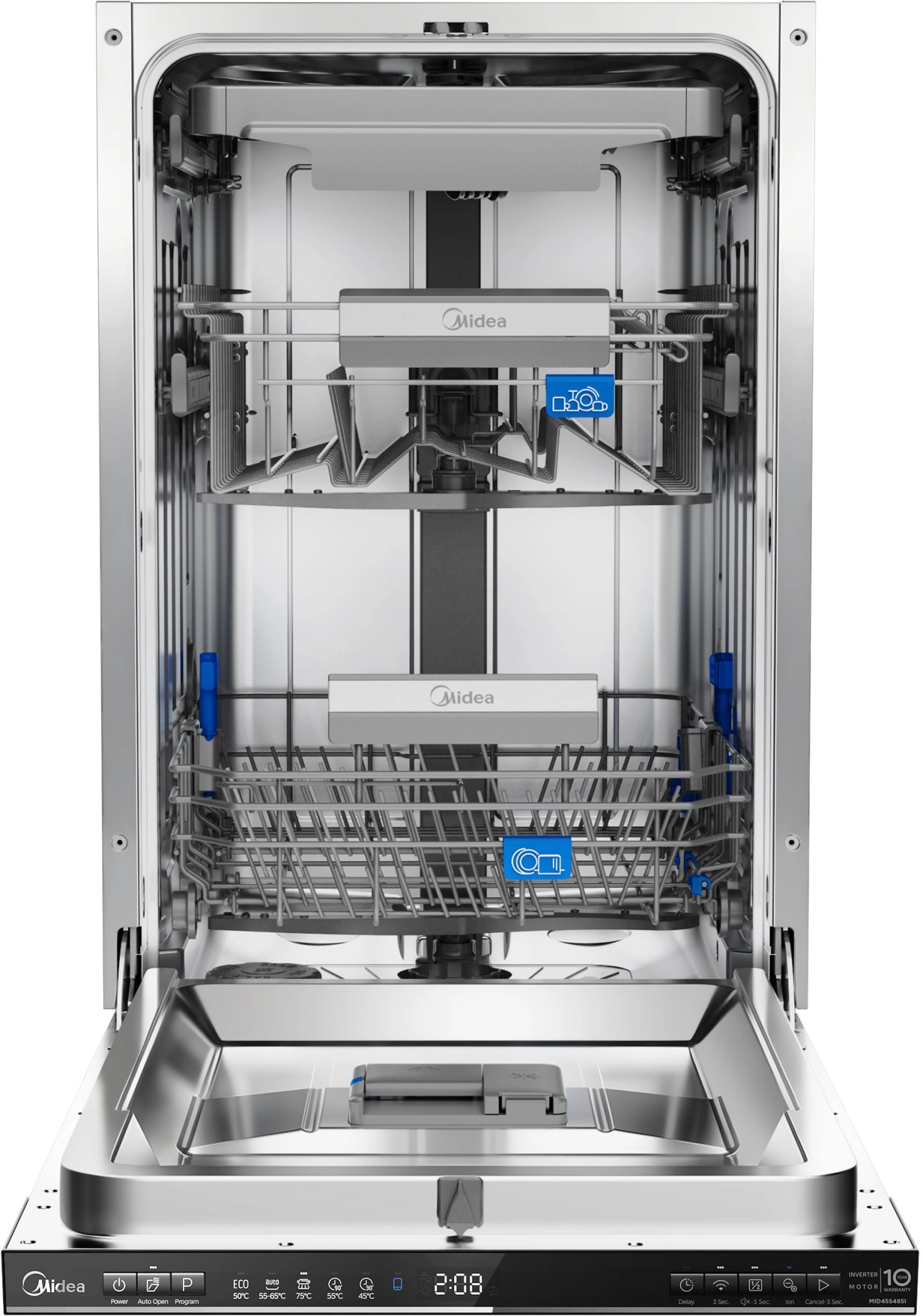 Посудомоечная машина встраив. Midea MID45S485I 1930Вт узкая нержавеющая сталь инвертор — фото 1