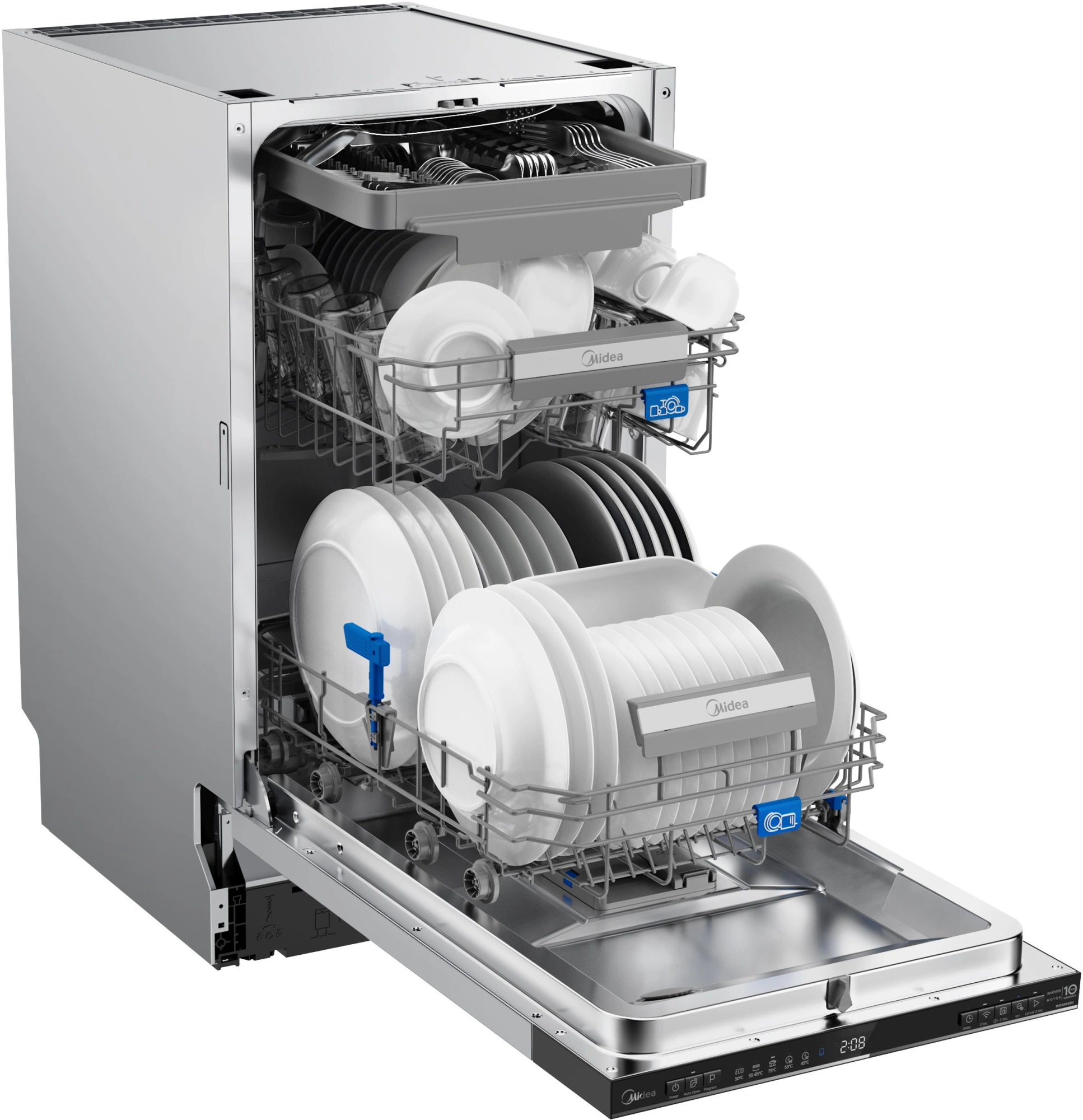 Посудомоечная машина встраив. Midea MID45S485I 1930Вт узкая нержавеющая сталь инвертор — миниатюра 17