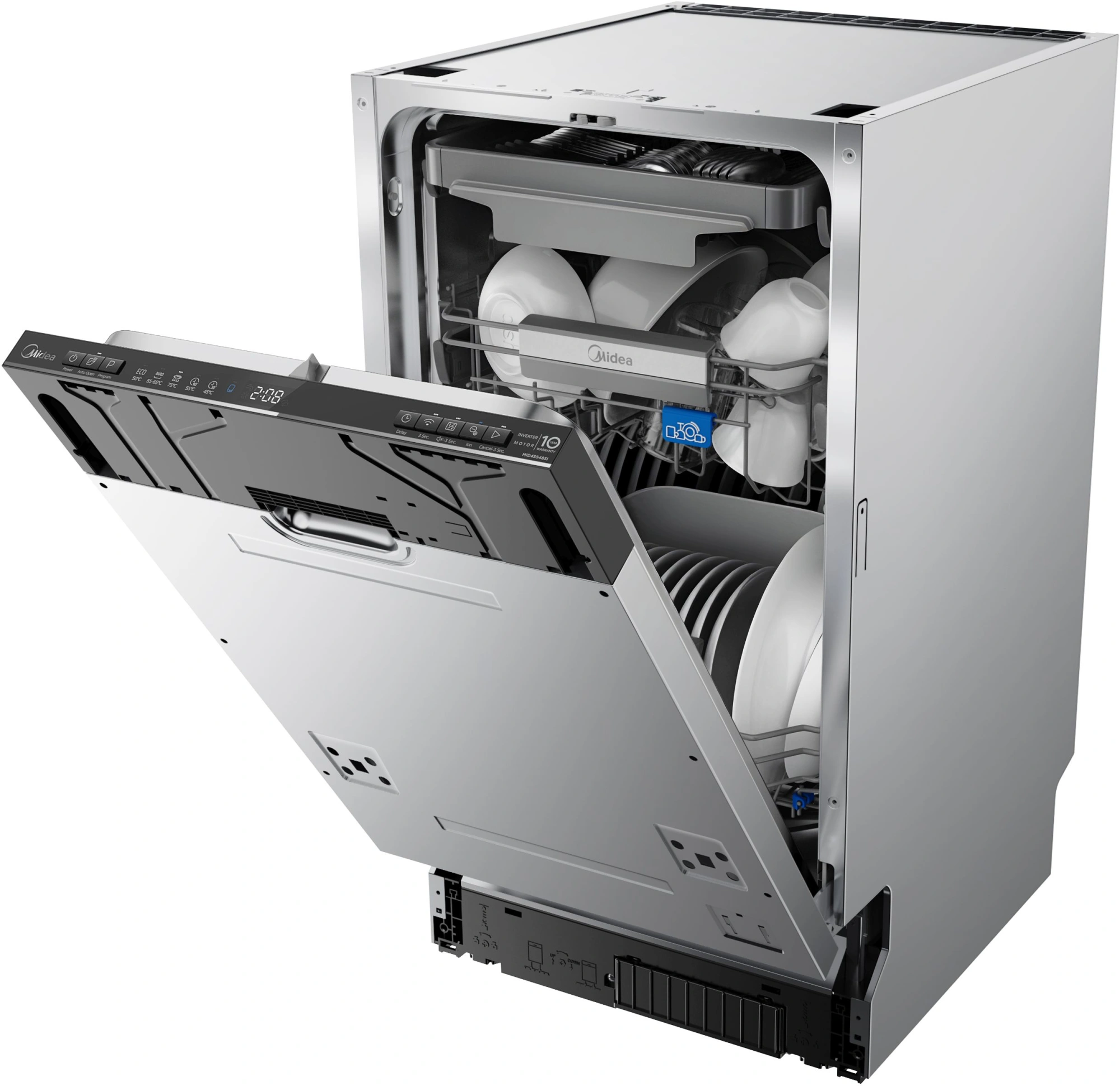 Посудомоечная машина встраив. Midea MID45S485I 1930Вт узкая нержавеющая сталь инвертор — миниатюра 18