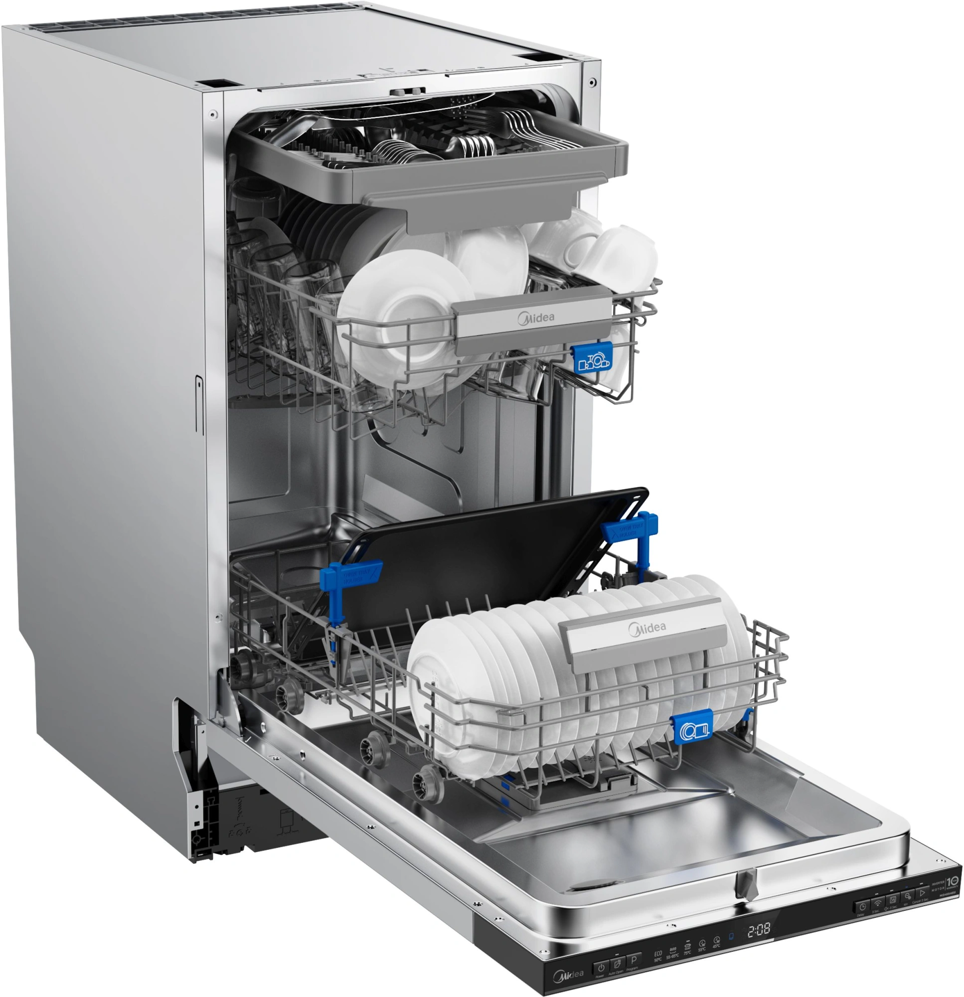 Посудомоечная машина встраив. Midea MID45S485I 1930Вт узкая нержавеющая сталь инвертор — миниатюра 19