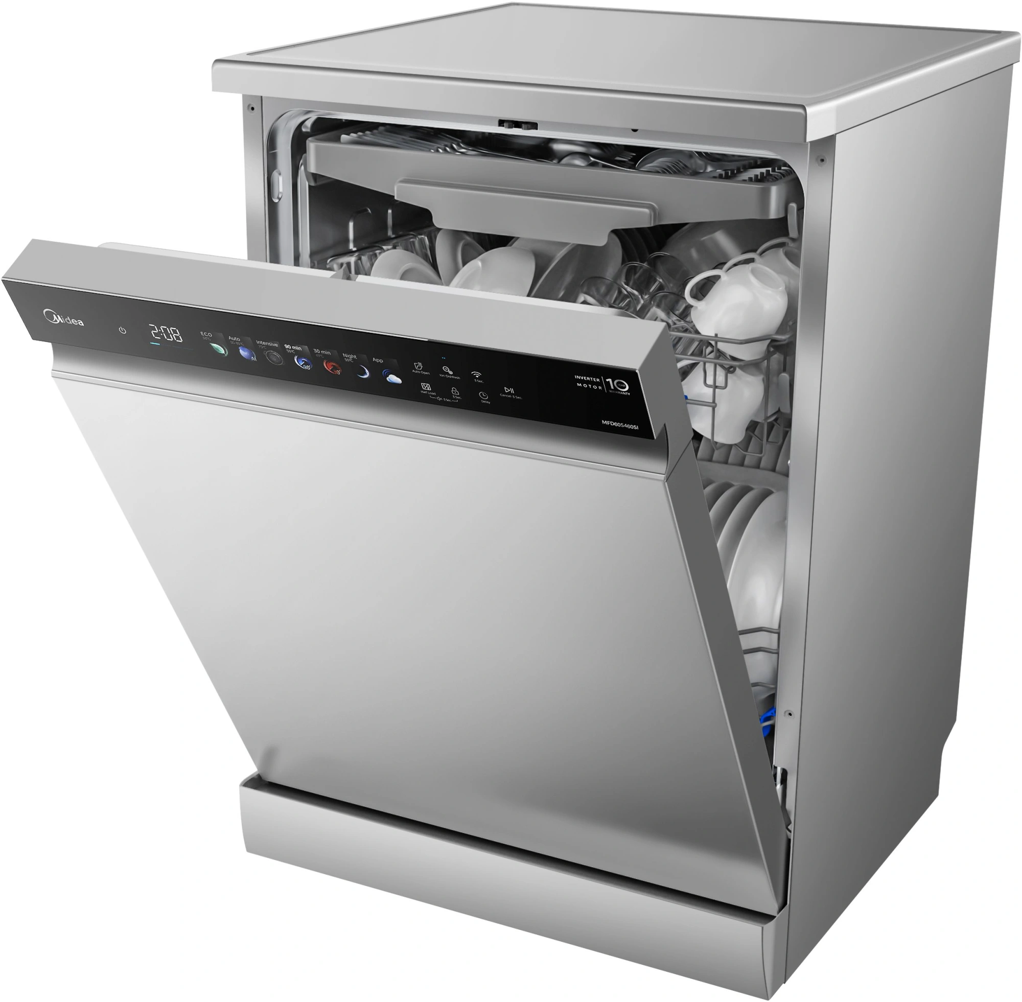 Посудомоечная машина Midea MFD60S460SI серебристый/черный (полноразмерная) инвертор — миниатюра 12