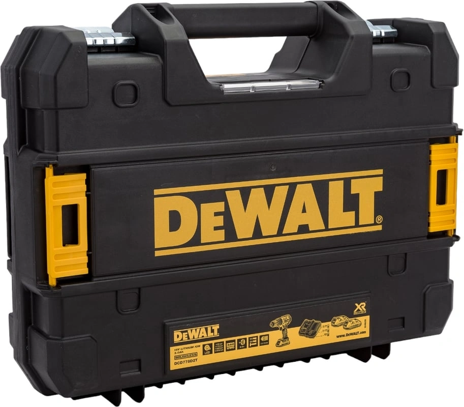 Дрель-шуруповерт DeWalt DCD778D2T-QW 340Вт аккум. патрон:быстрозажимной (кейс в комплекте) — миниатюра 7