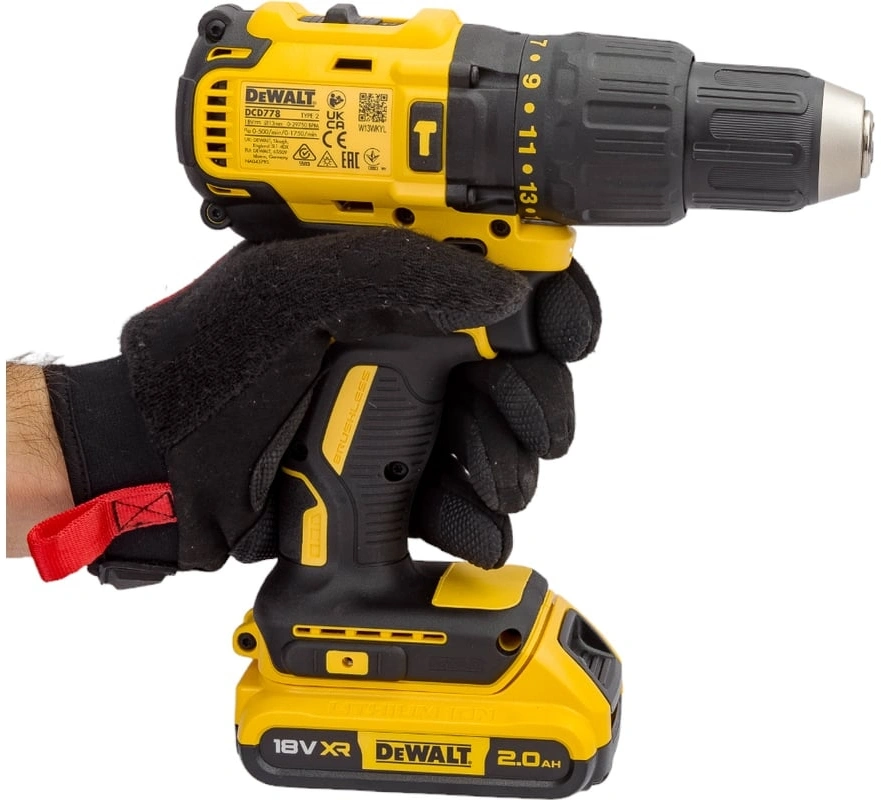 Дрель-шуруповерт DeWalt DCD778D2T-QW 340Вт аккум. патрон:быстрозажимной (кейс в комплекте) — миниатюра 8