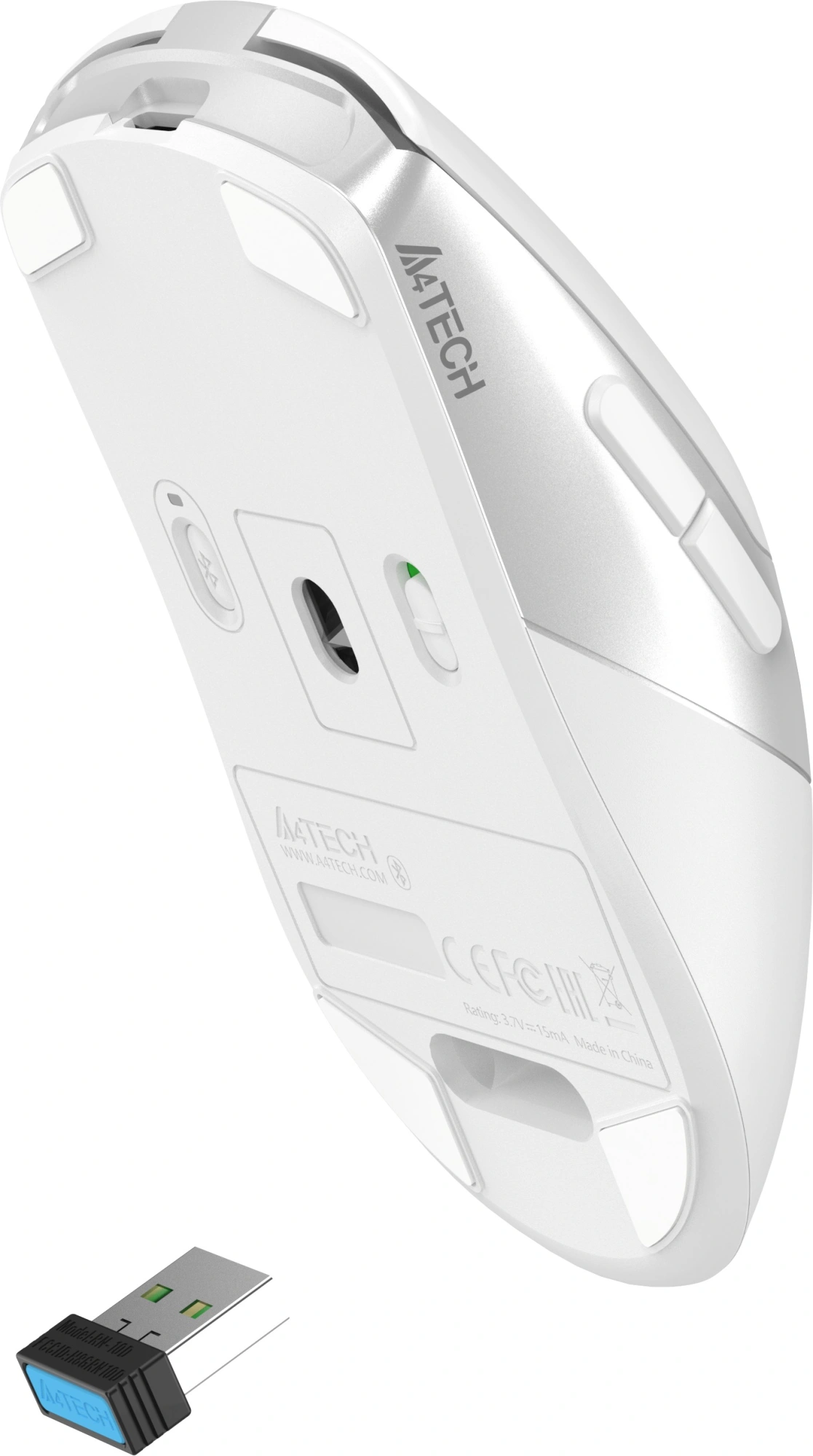 Мышь A4Tech Fstyler FB50CS Plus белый оптическая 3200dpi silent беспров. BT/Radio USB 7but — миниатюра 13