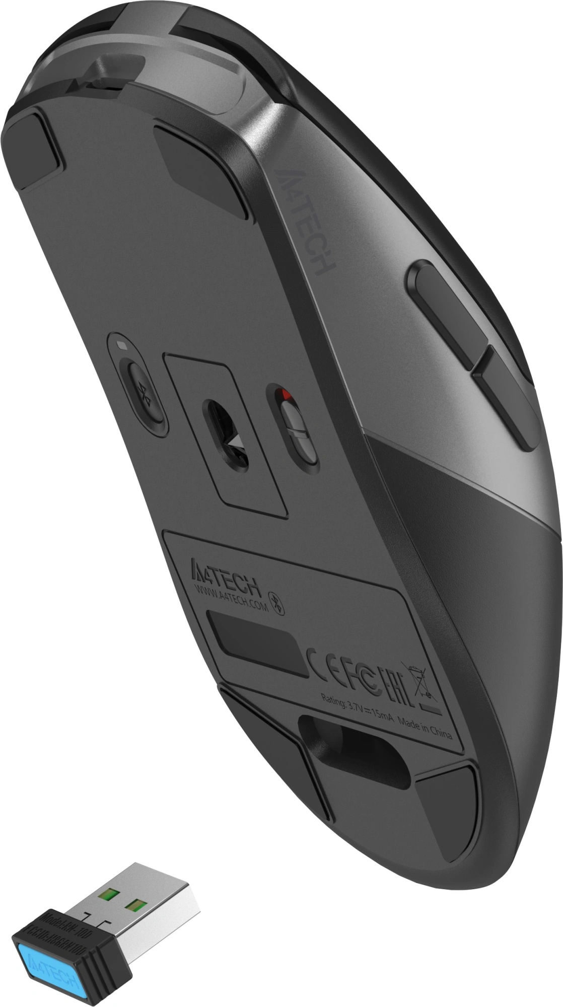 Мышь A4Tech Fstyler FB50CS Plus черный оптическая 3200dpi silent беспров. BT/Radio USB 7but — миниатюра 13