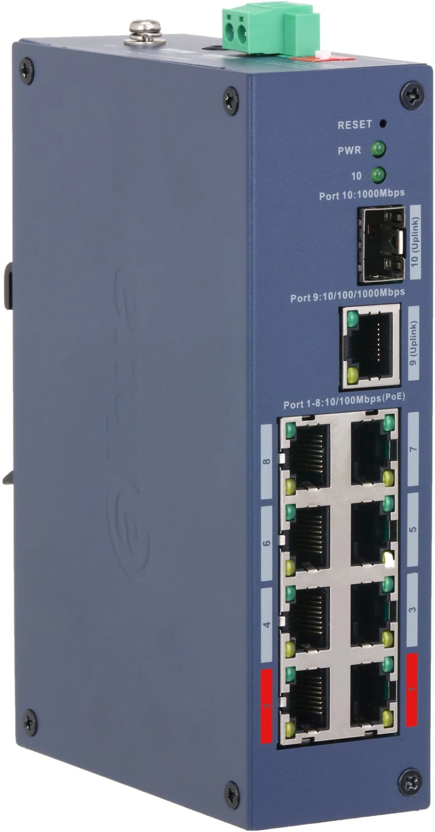 Коммутатор Dahua DH-CHS4110-8ET-110 (L2) 8x100Мбит/с 1x1Гбит/с 1xКомбо(1000BASE-T/SFP) 8PoE 110W управляемый — фото 1