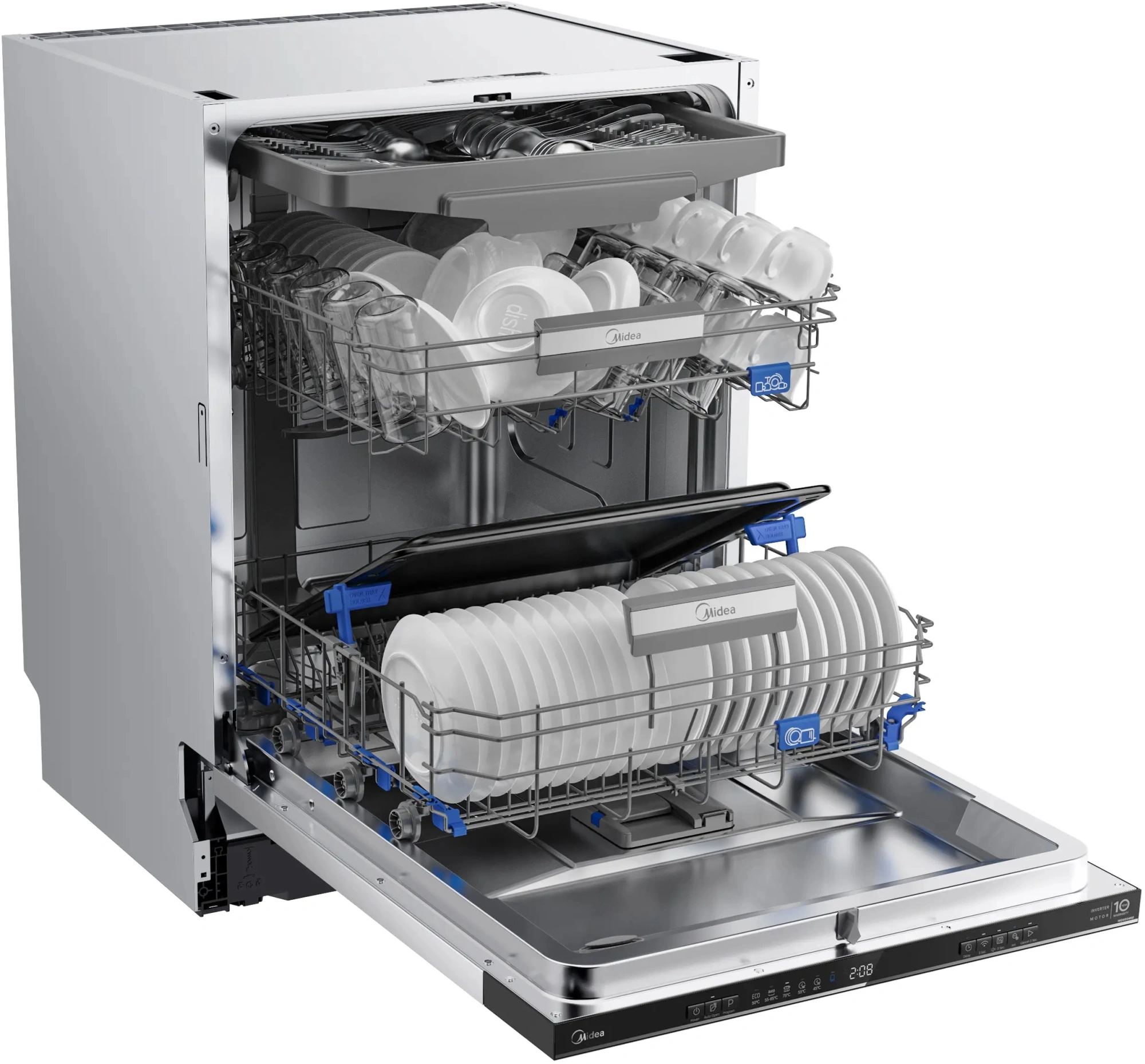 Посудомоечная машина встраив. Midea MID60S485I 2100Вт полноразмерная нержавеющая сталь инвертор — миниатюра 7