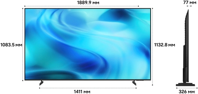 Телевизор LED Samsung 85" UE85U8000HUXPY черный/серый 4K Ultra HD 60Hz DVB-T2 DVB-C DVB-S2 USB WiFi Smart TV — миниатюра 7