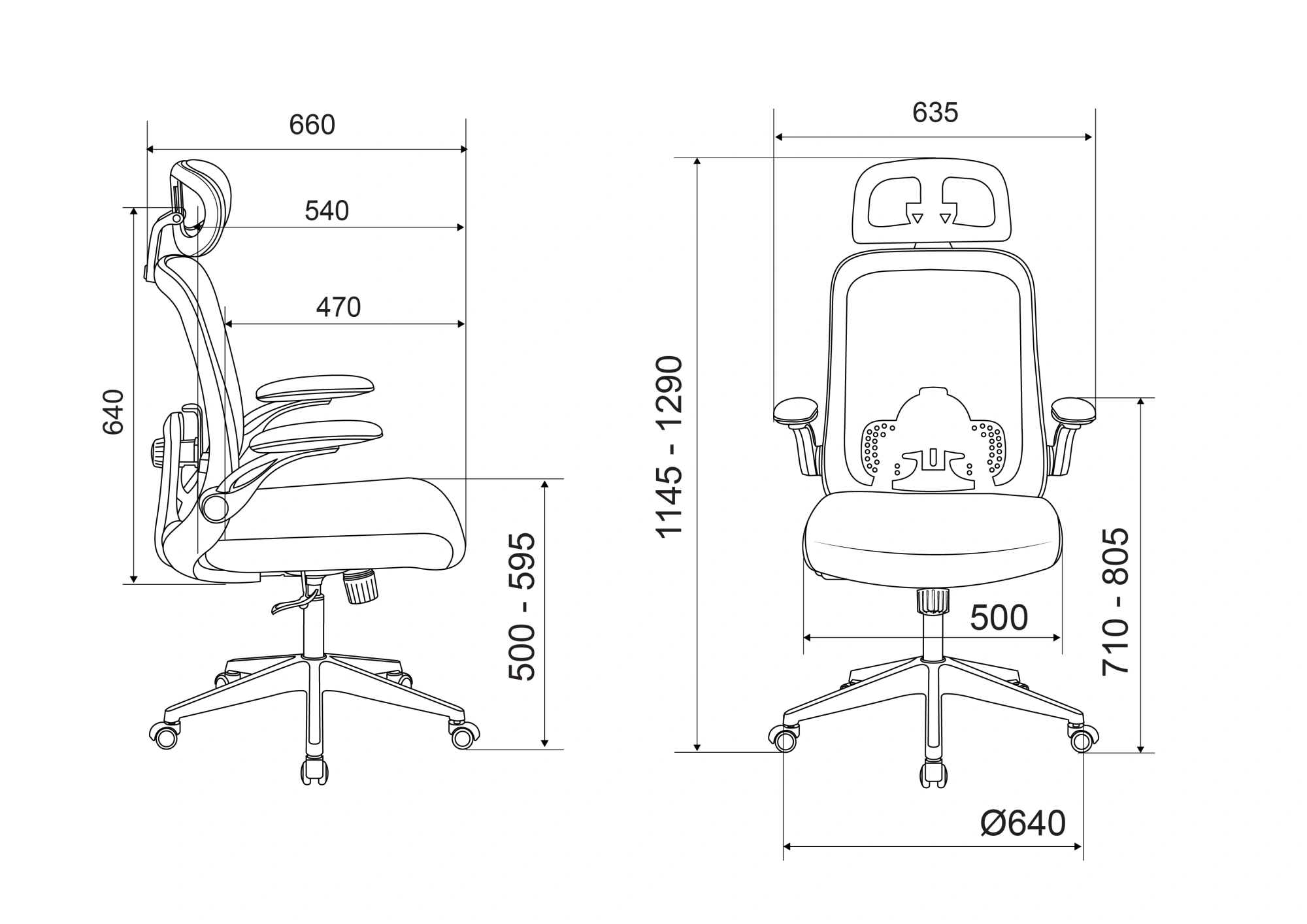 Кресло эргономичное Бюрократ Вектор серый сетка/ткань с подголов. крестов. пластик пластик серый — миниатюра 12