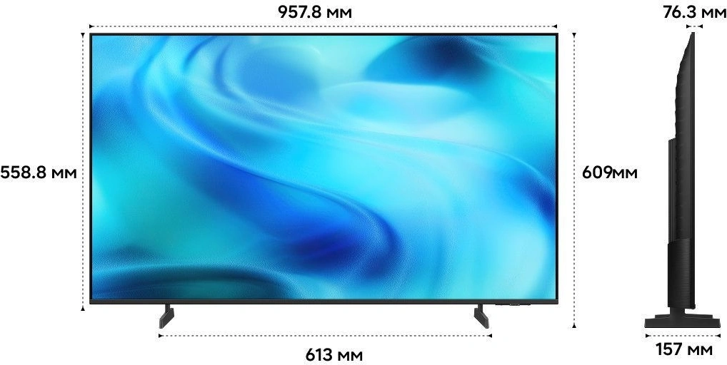 Телевизор LED Samsung 43" UE43U8000HUXPY черный/серый 4K Ultra HD 60Hz DVB-T2 DVB-C DVB-S2 USB WiFi Smart TV — миниатюра 5