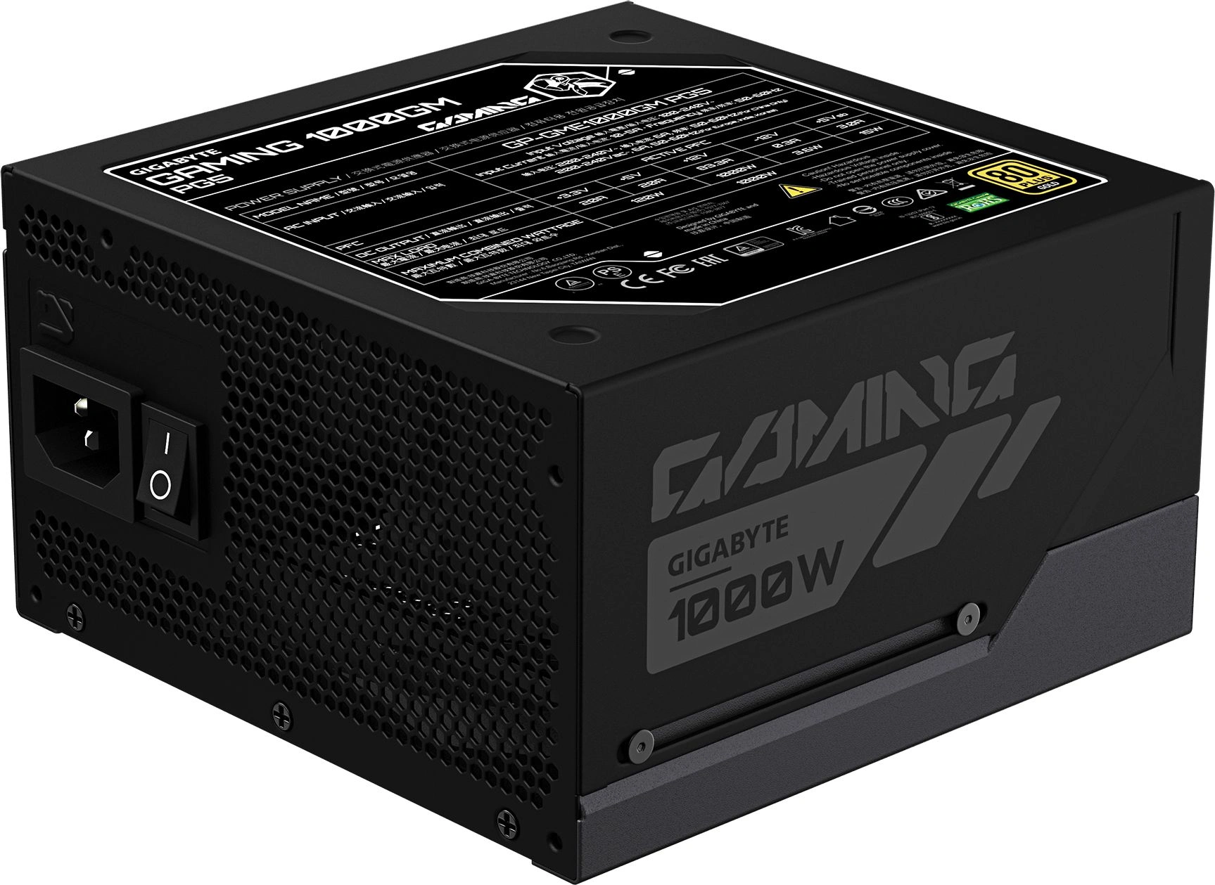 Блок питания Gigabyte ATX 1000W GP-GME1000GM PG5 80+ gold (20+4pin) APFC 135mm fan 8xSATA Cab Manag RTL — фото 1