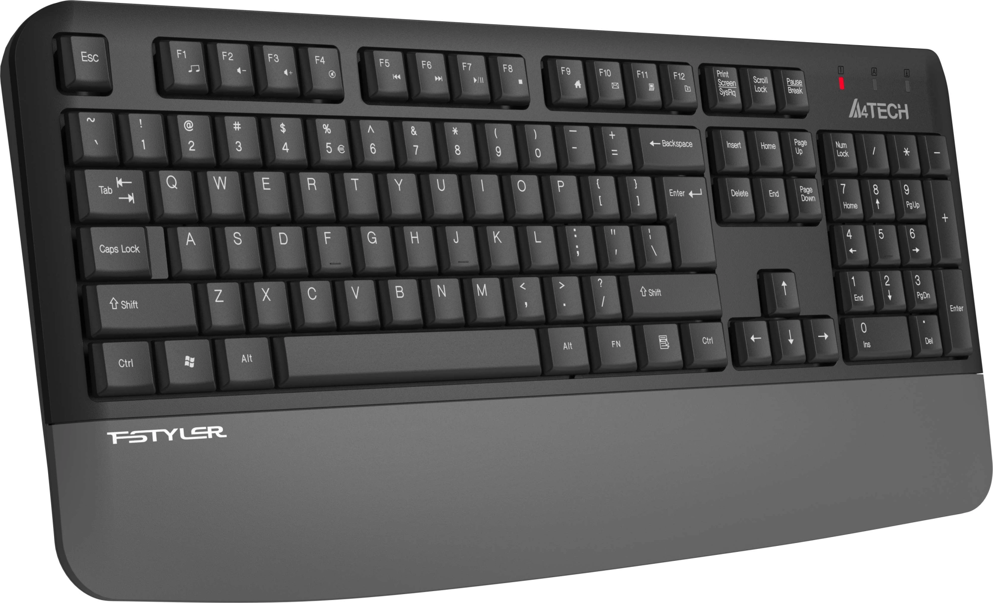 Клавиатура A4Tech FGK20 серый USB беспроводная Multimedia (подставка для запястий) — миниатюра 2