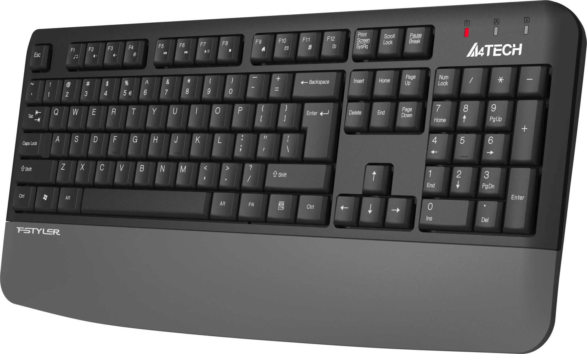 Клавиатура A4Tech FGK20 серый USB беспроводная Multimedia (подставка для запястий) — миниатюра 3