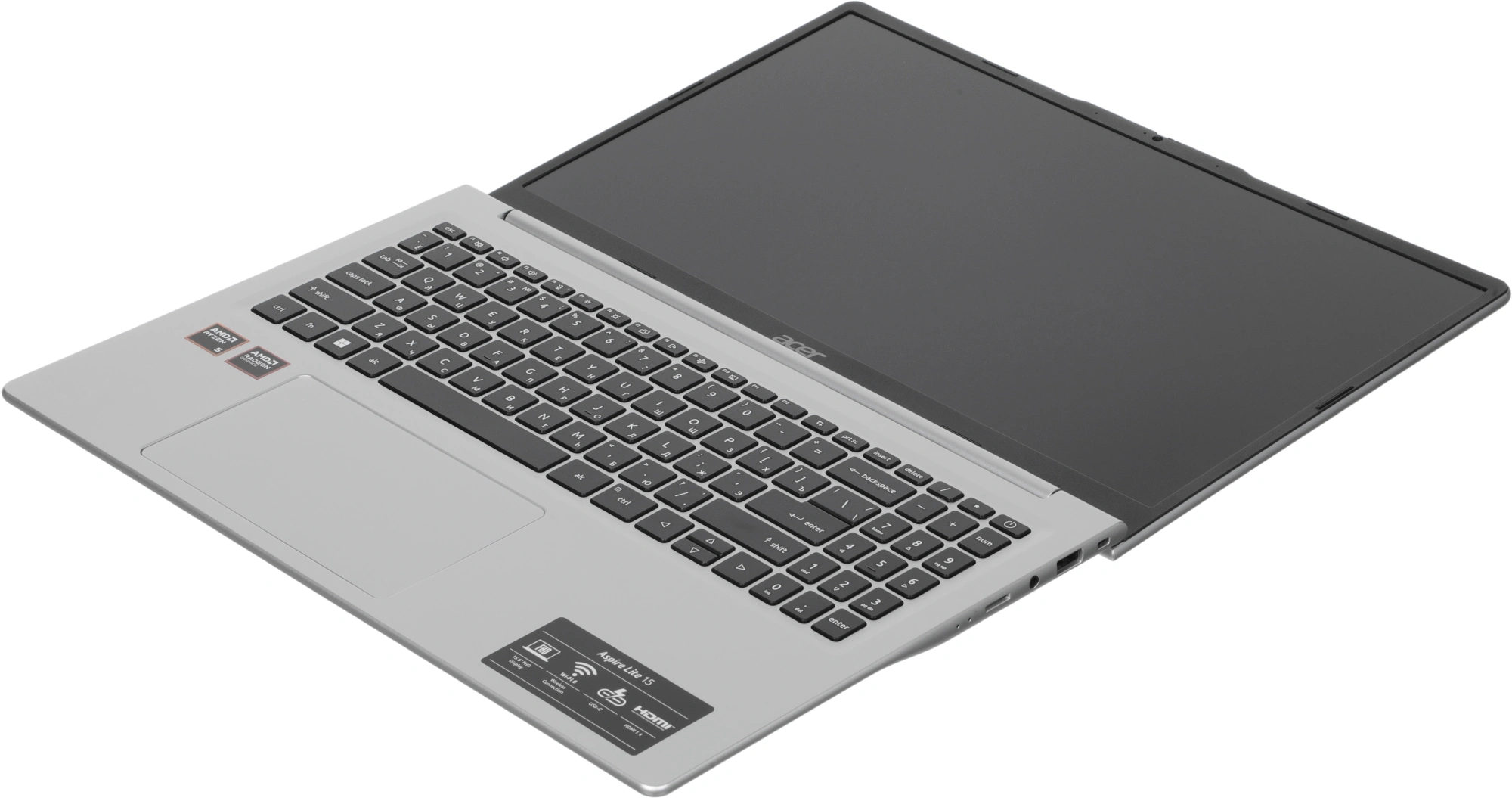 Ноутбук Acer Aspire Lite AL15-21P-R0R4 Ryzen 5 40 8Gb SSD512Gb AMD Radeon 610M 15.6" IPS FHD (1920x1080) без ОС silver WiFi BT Cam 4574mAh (NX.DTQCD.003) — миниатюра 11