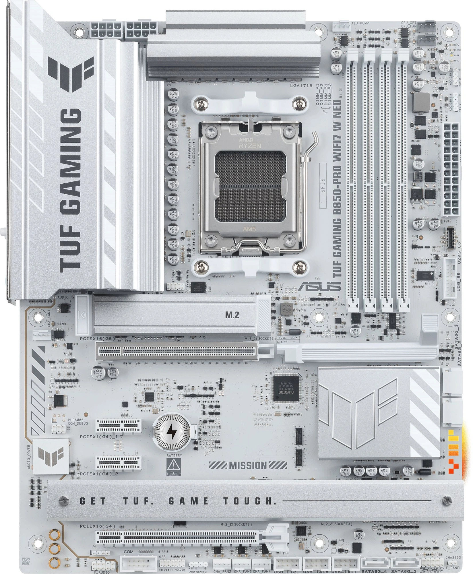 Материнская плата Asus TUF GAMING B850-PRO WIFI7 W NEO Socket AM5 AMD B850 4xDDR5 ATX AC`97 8ch(7.1) 2.5Gg RAID+HDMI+DP — фото 1