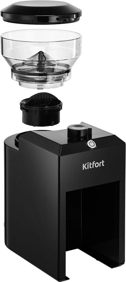 Кофемолка Kitfort КТ-7650 200Вт сист.помол.:жернова вместим.:85гр черный — миниатюра 4