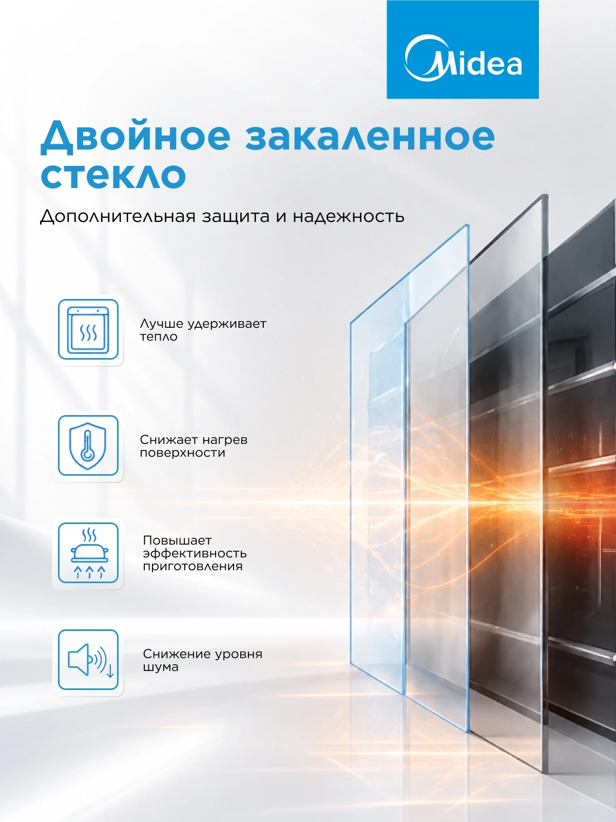 Духовой шкаф Электрический Midea MO509103YGB черный — миниатюра 18