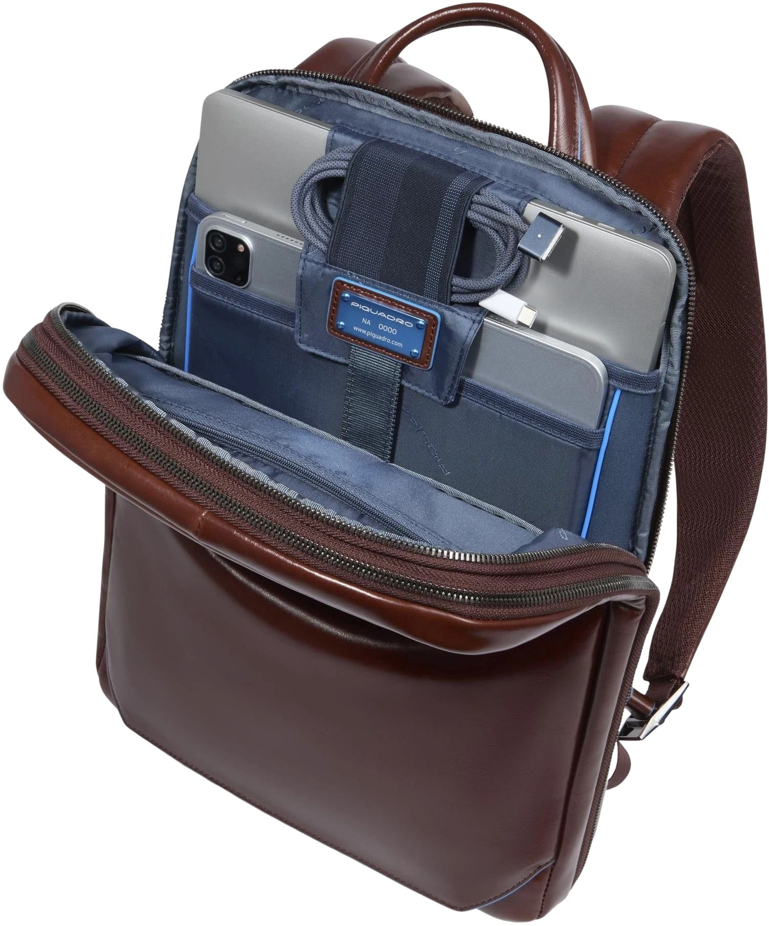 Рюкзак Piquadro Blue Square CA6311B2/MO коричневый натур.кожа — миниатюра 4