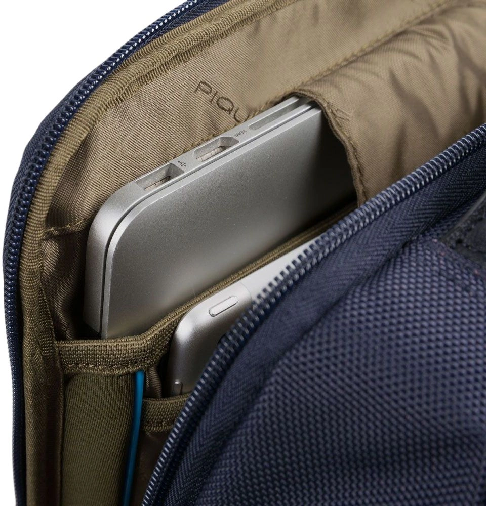Рюкзак мужской Piquadro Brief2 CA4818BR2/BLU синий нейлон/натур.кожа — фото 1