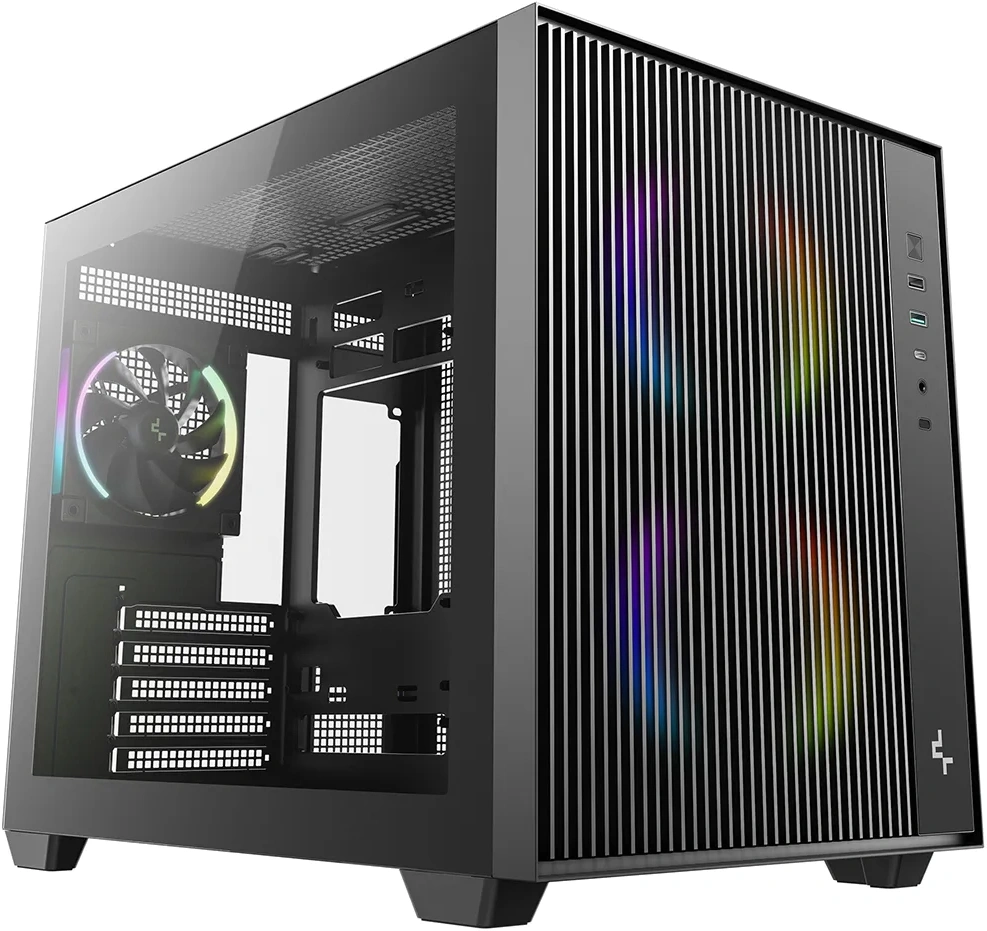 Корпус Deepcool CG330 Mesh 3F черный без БП mATX 10x120mm 5x140mm 1xUSB2.0 1xUSB3.0 audio bott PSU — фото 1