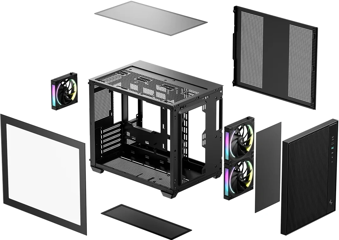 Корпус Deepcool CG330 Mesh 3F черный без БП mATX 10x120mm 5x140mm 1xUSB2.0 1xUSB3.0 audio bott PSU — миниатюра 5